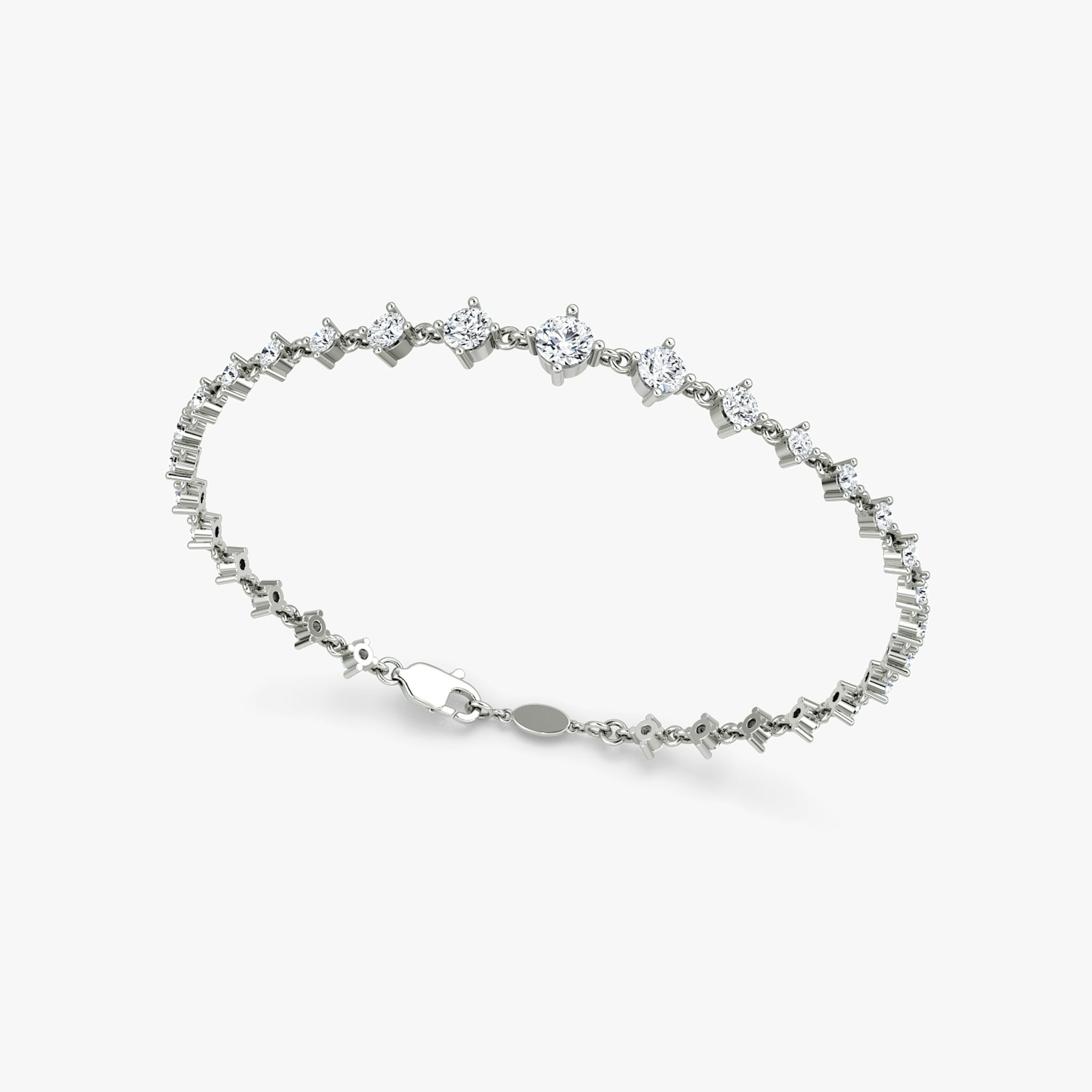 Infinity Linked Tennis Bracelet | Round Brilliant | 14k | White Gold | caratWeight: 1.7ct | chainLength: 6.5