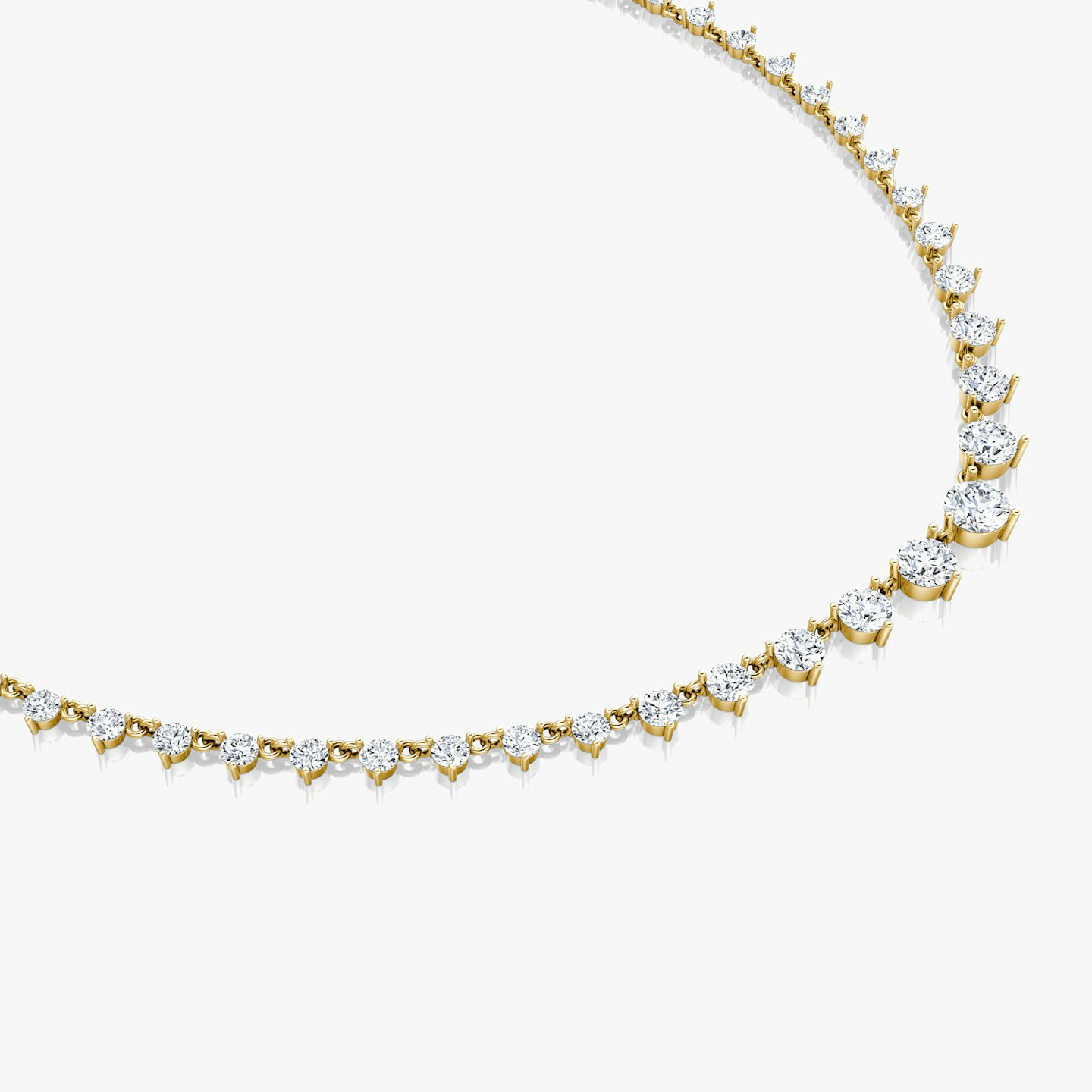 Infinity Linked Tennis Necklace | Round Brilliant | 14k | Yellow Gold | caratWeight: 13.0ct | chainLength: 16-18
