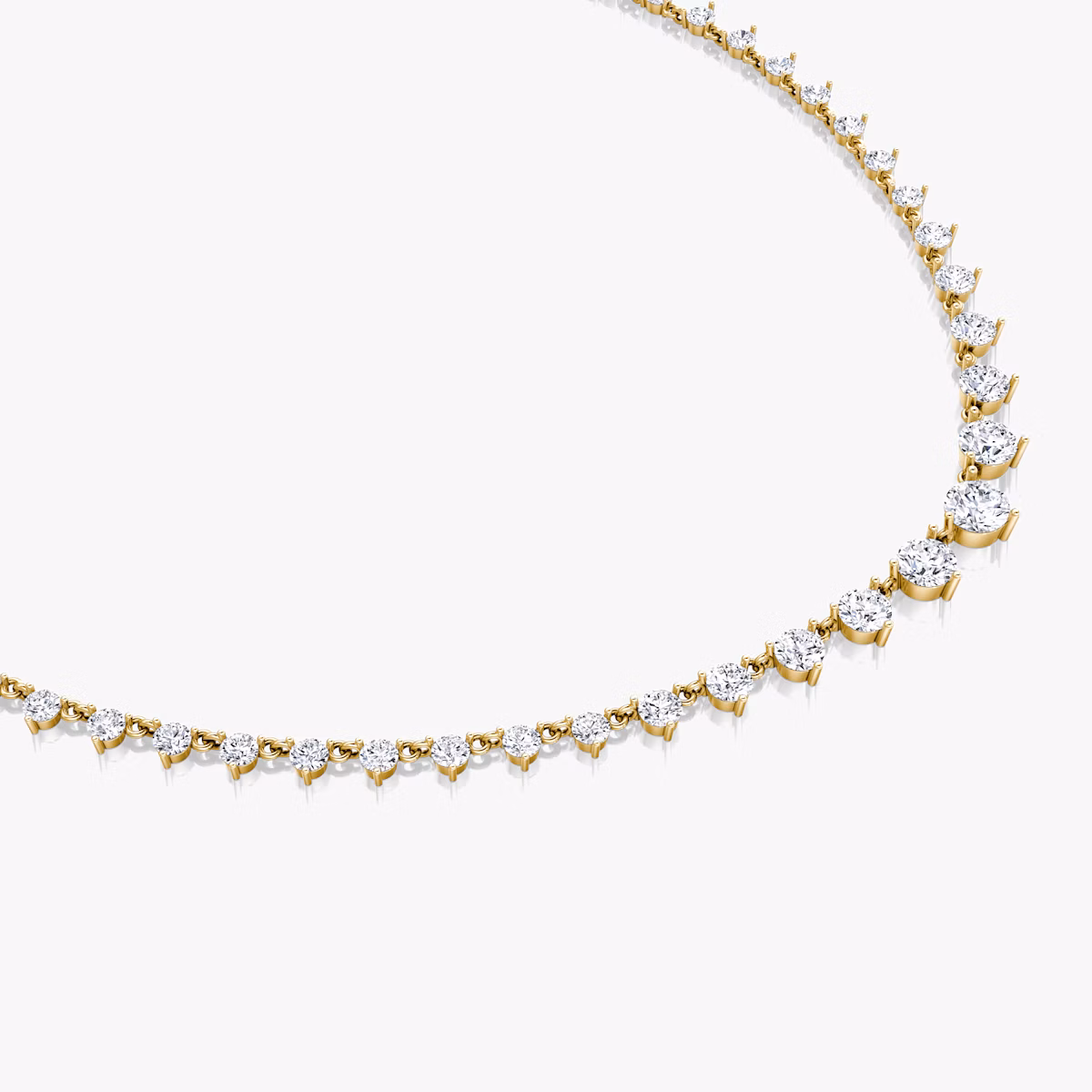 Infinity Linked Tennis Necklace | Round Brilliant | 14k | Yellow Gold | caratWeight: 13.0ct | chainLength: 16-18