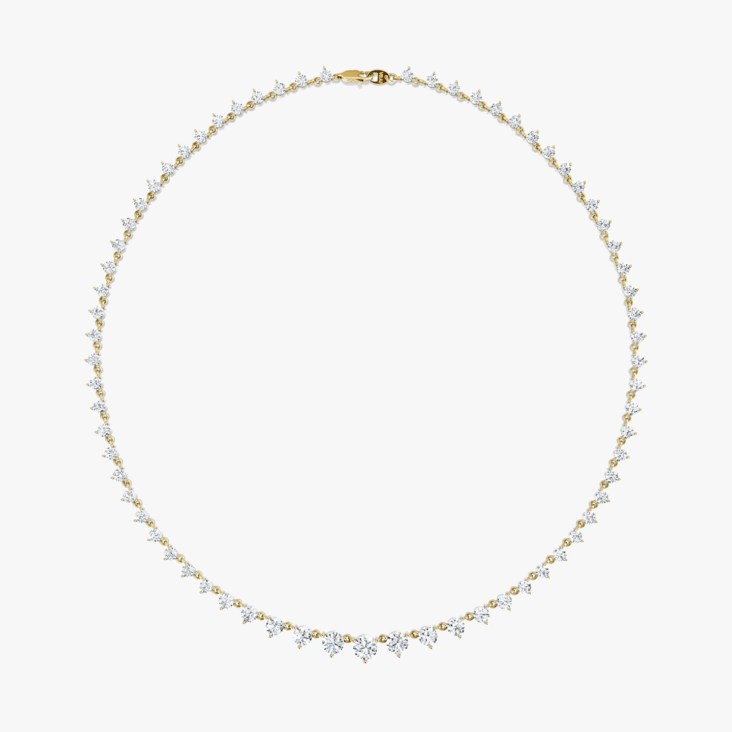 Infinity Linked Tennis Necklace | Round Brilliant | 14k | Yellow Gold | caratWeight: 13.0ct | chainLength: 16-18