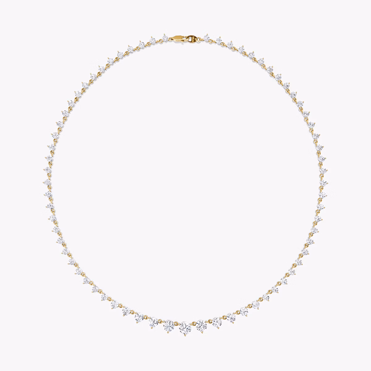 Infinity Linked Tennis Necklace | Round Brilliant | 14k | Yellow Gold | caratWeight: 13.0ct | chainLength: 16-18