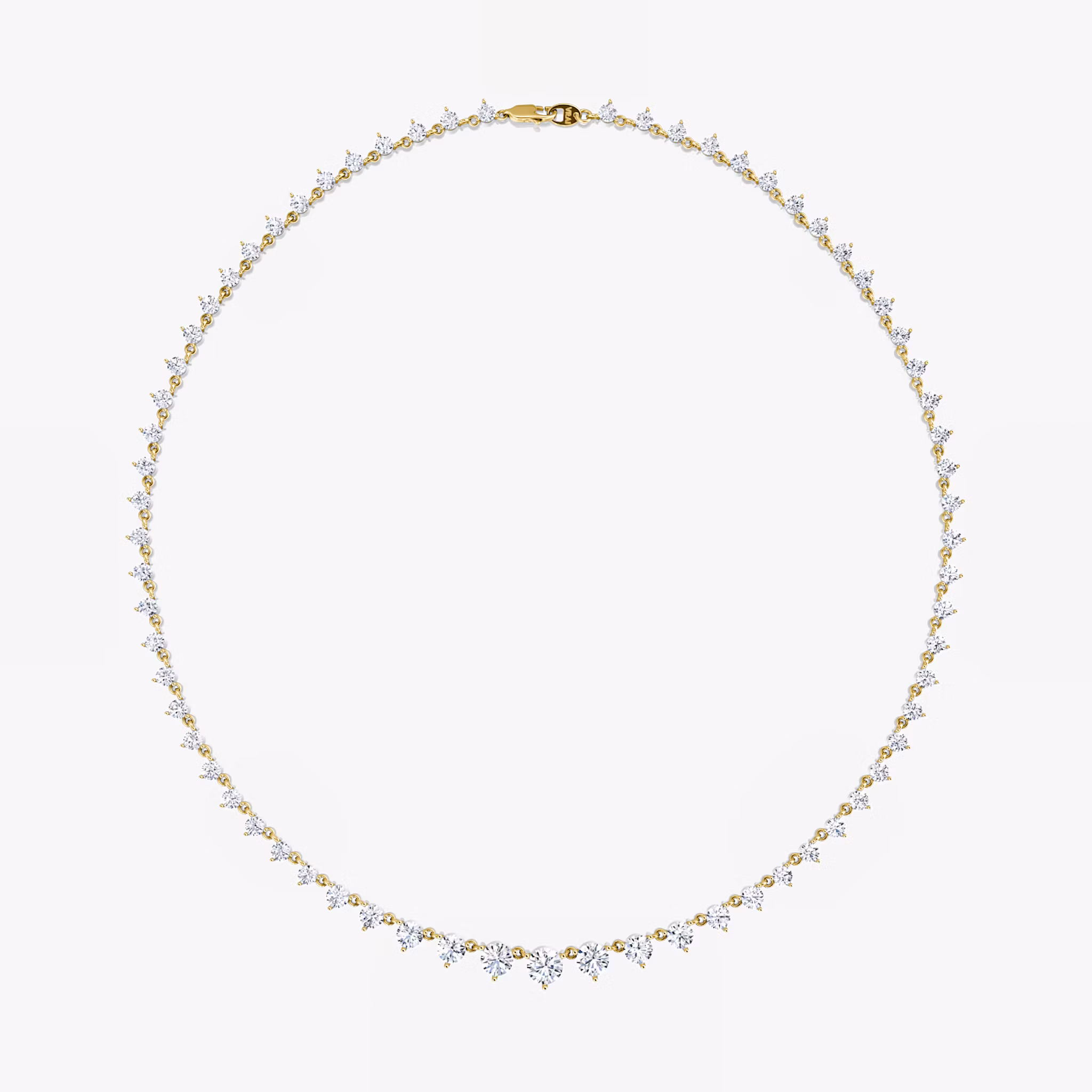 Infinity Linked Tennis Necklace Round Brilliant | Yellow Gold