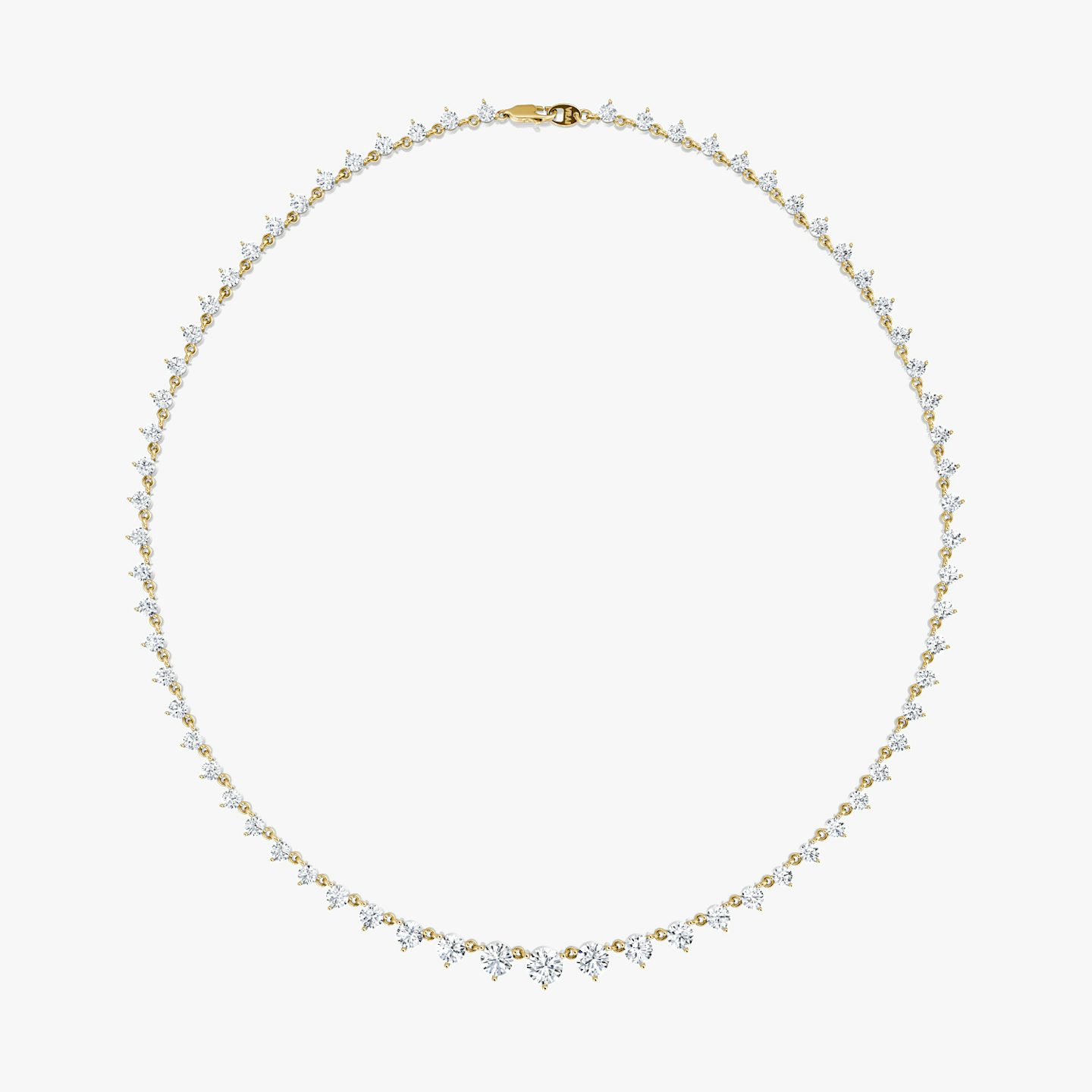 Infinity Linked Tennis Necklace | Round Brilliant | 14k | Yellow Gold | caratWeight: 13.0ct | chainLength: 16-18