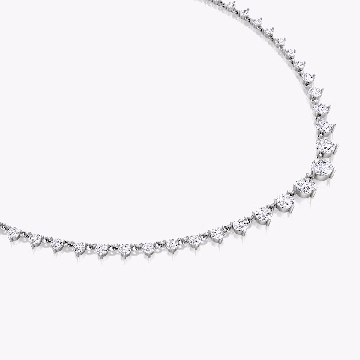 Infinity Linked Tennis Necklace | Round Brilliant | 14k | White Gold | caratWeight: 13.0ct | chainLength: 16-18