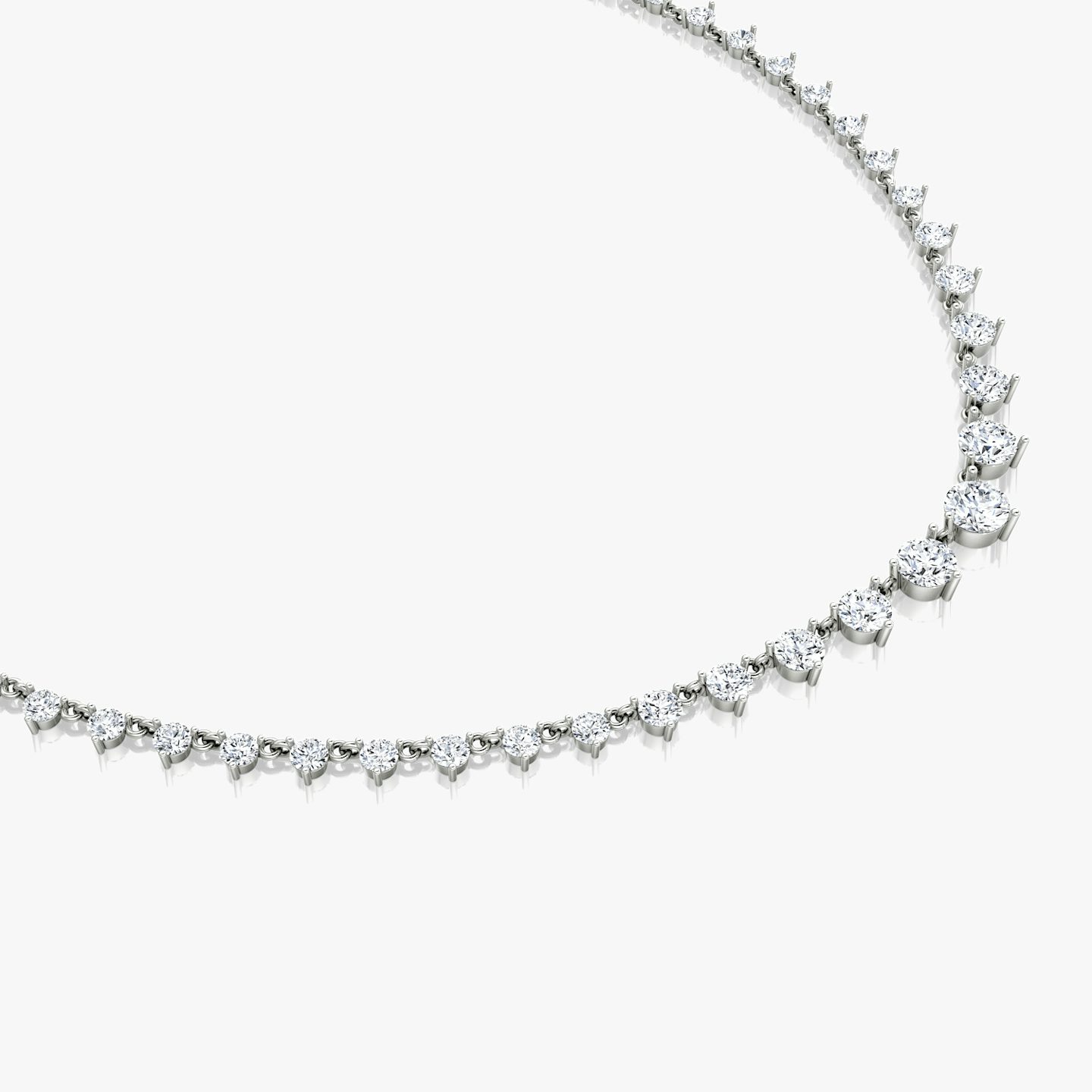 Infinity Linked Tennis Necklace | Round Brilliant | 14k | White Gold | caratWeight: 13.0ct | chainLength: 16-18