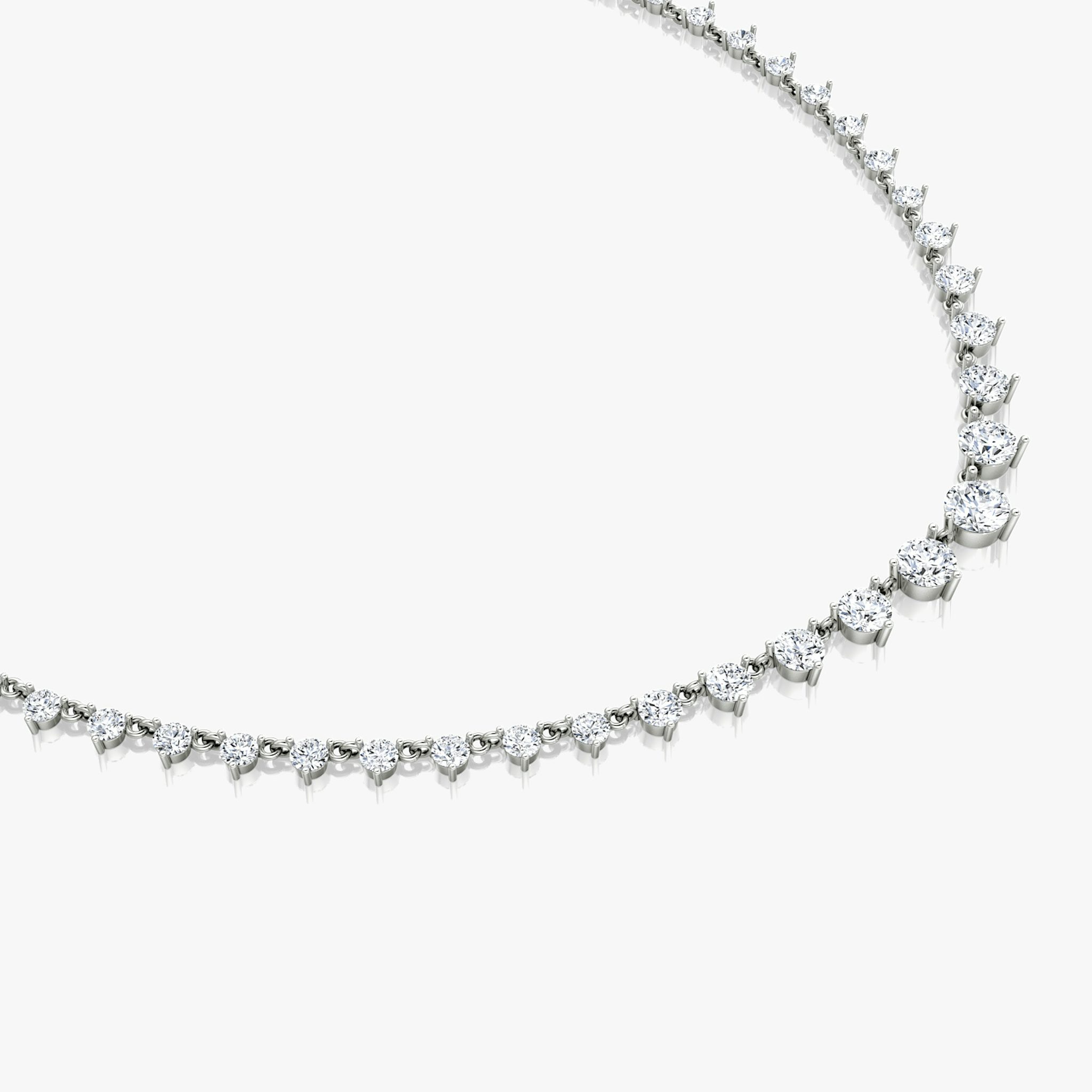 Infinity Linked Tennis Necklace | Round Brilliant | 14k | White Gold | caratWeight: 13.0ct | chainLength: 16-18