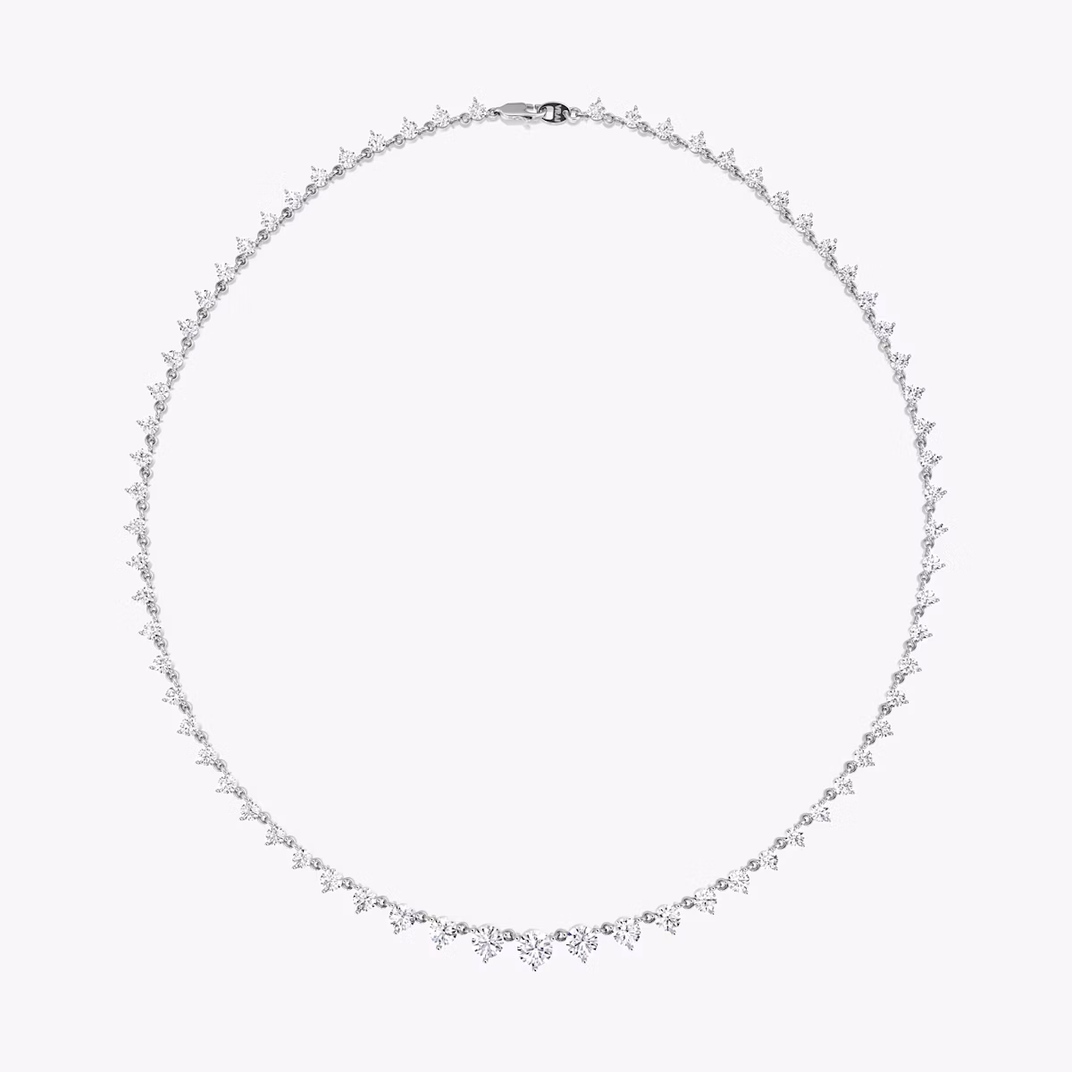Infinity Linked Tennis Necklace | Round Brilliant | 14k | White Gold | caratWeight: 13.0ct | chainLength: 16-18