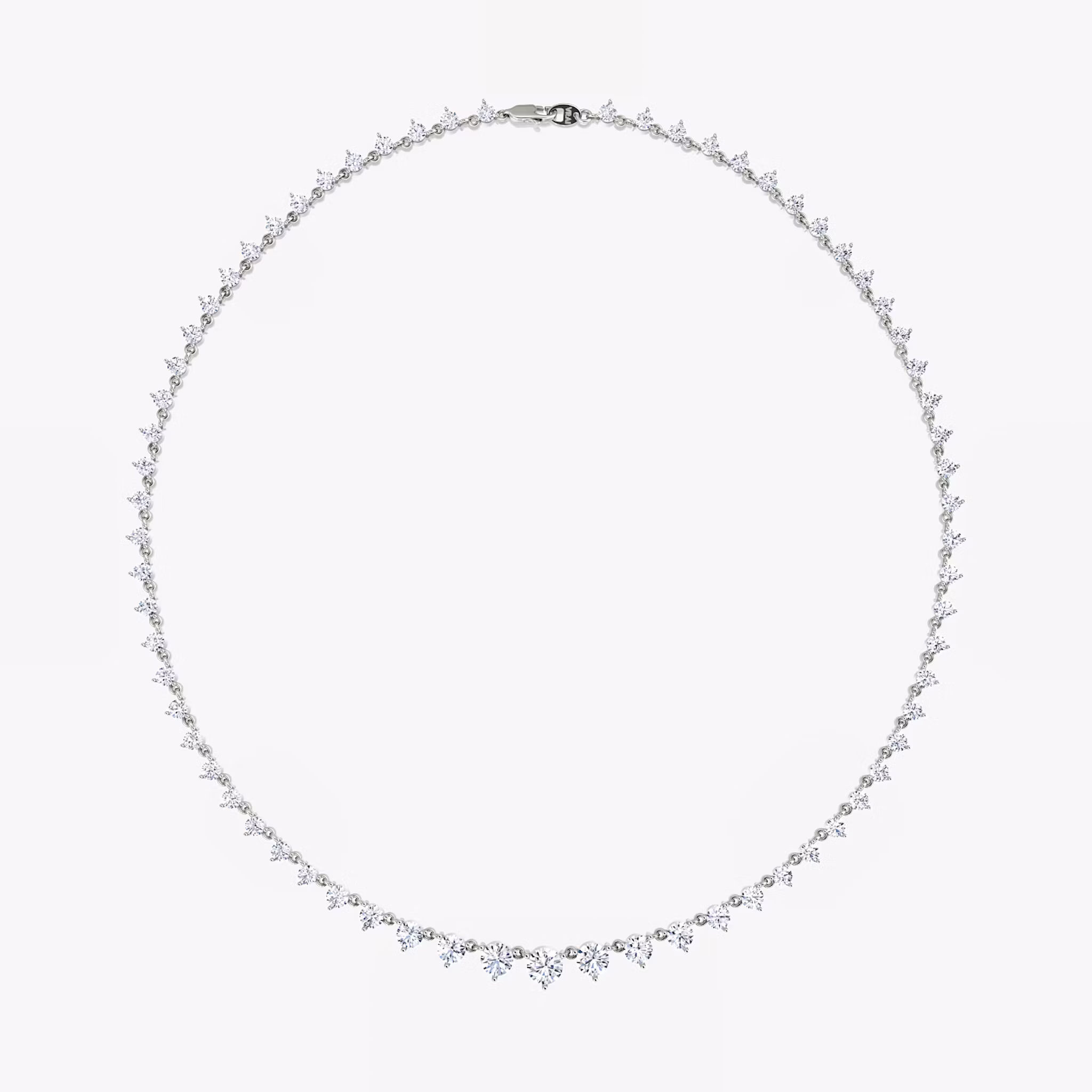 Infinity Linked Tennis Necklace Round Brilliant | White Gold