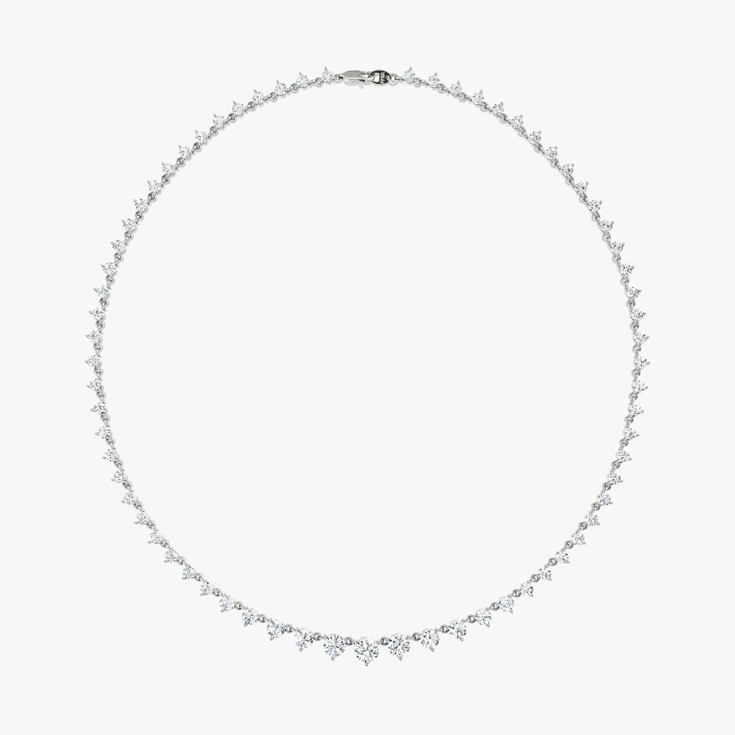 Infinity Linked Tennis Necklace | Round Brilliant | 14k | White Gold | caratWeight: 13.0ct | chainLength: 16-18
