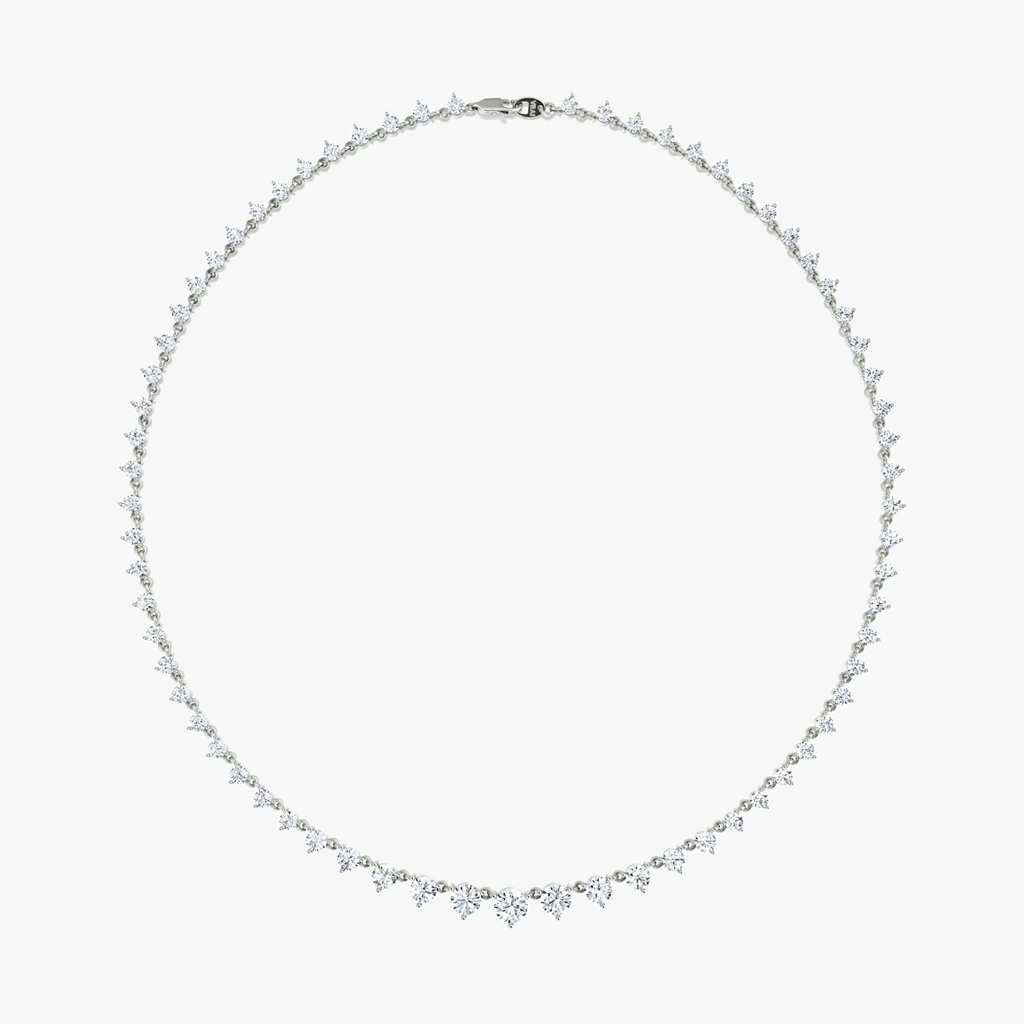 Infinity Linked Tennis Necklace | Round Brilliant | 14k | White Gold | caratWeight: 13.0ct | chainLength: 16-18
