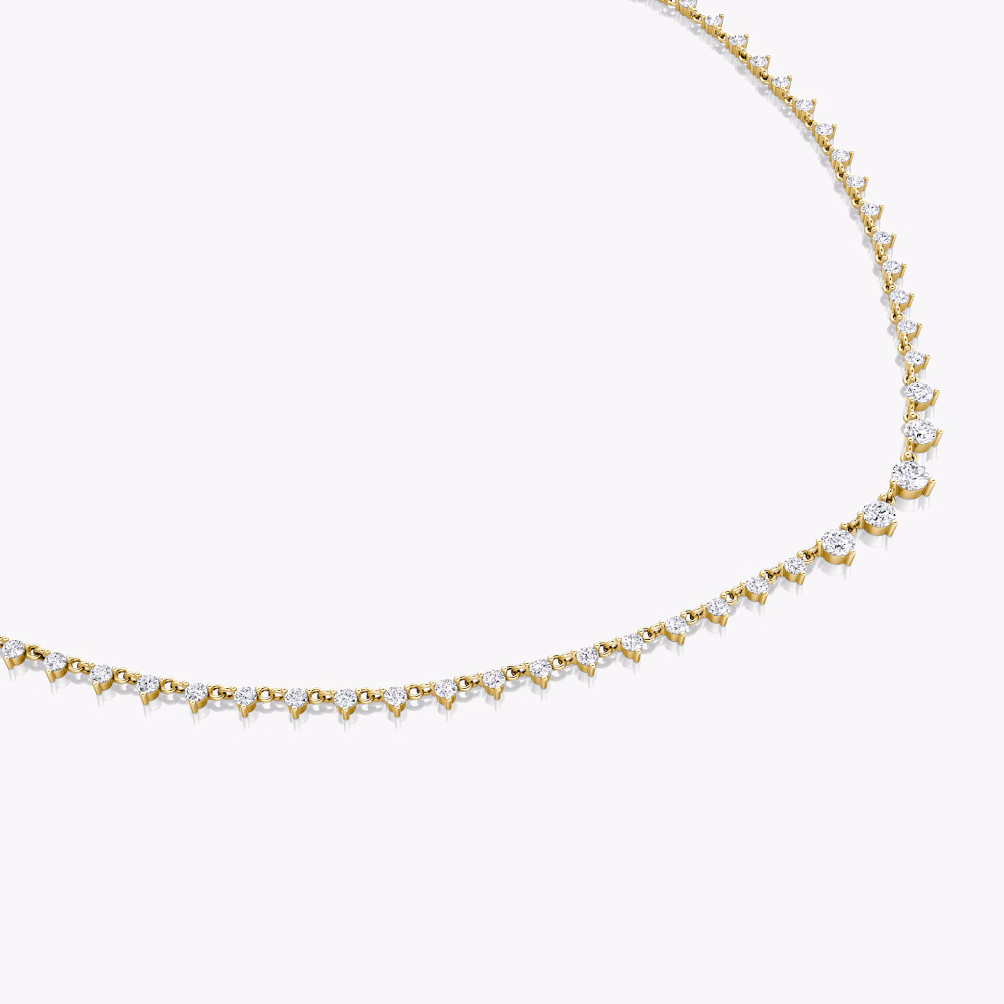 Infinity Linked Tennis Necklace | Round Brilliant | 14k | Yellow Gold | caratWeight: 4.25ct | chainLength: 16-18