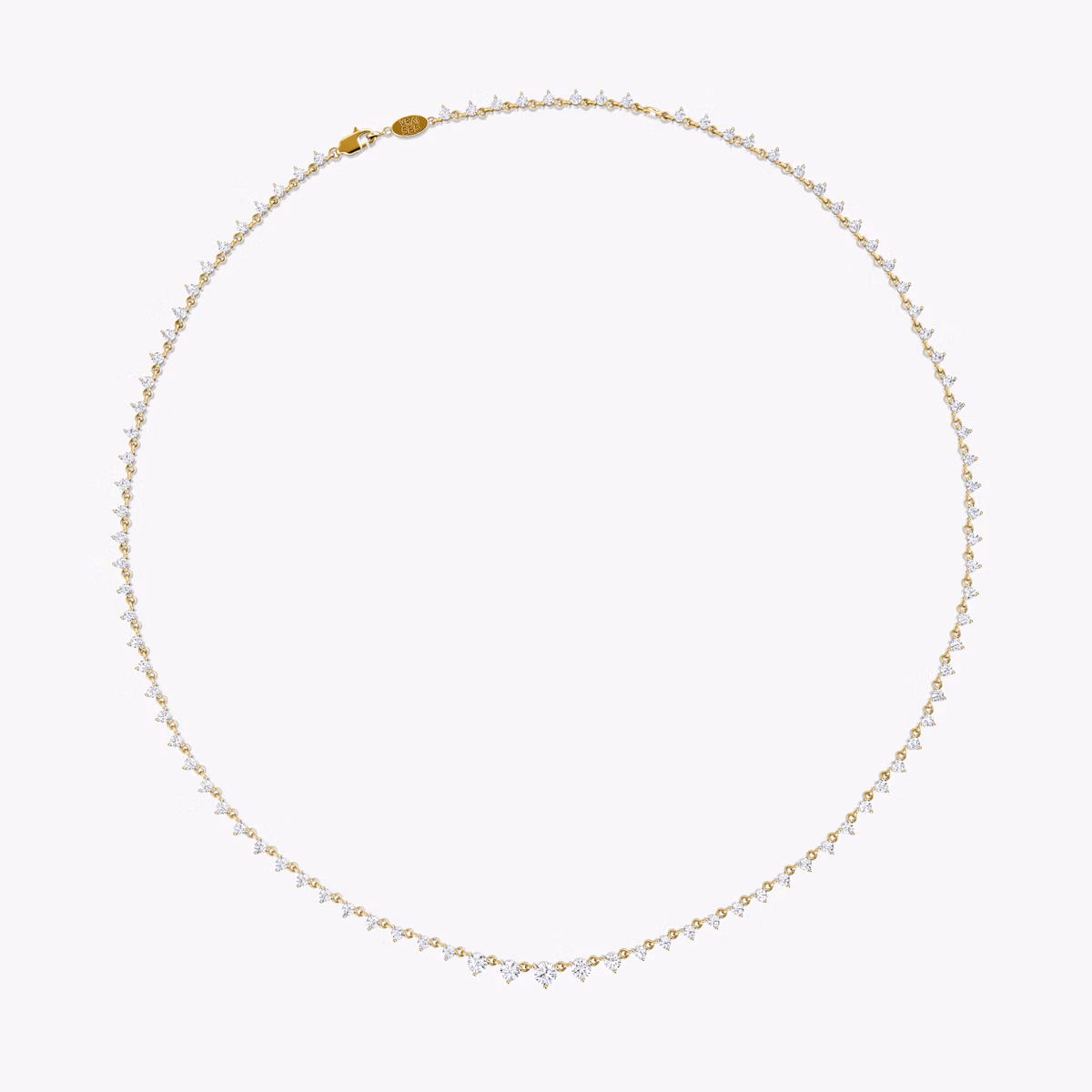 Infinity Linked Tennis Necklace | Round Brilliant | 14k | Yellow Gold | caratWeight: 4.25ct | chainLength: 16-18