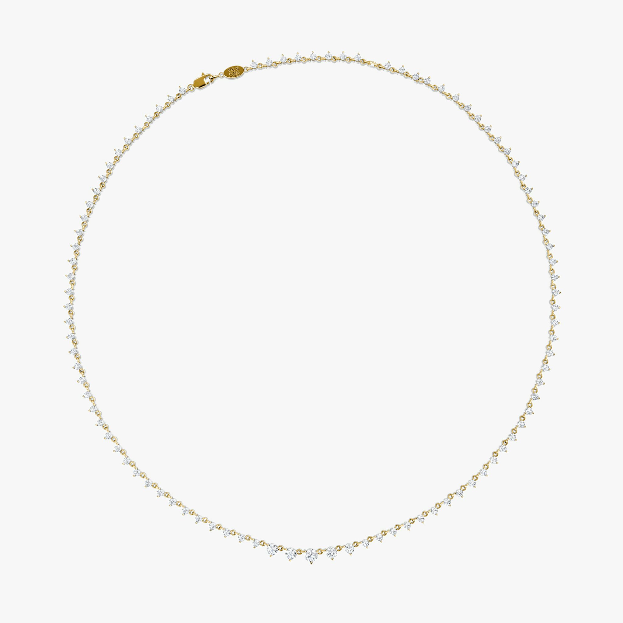 Infinity Linked Tennis Necklace | Round Brilliant | 14k | Yellow Gold | caratWeight: 4.25ct | chainLength: 16-18