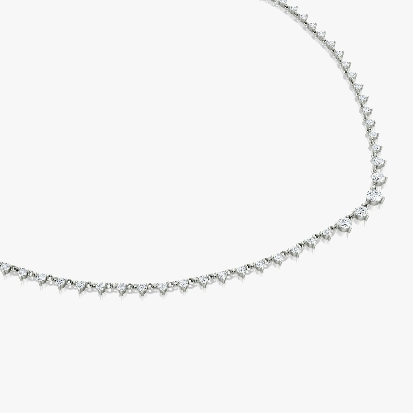 Infinity Linked Tennis Necklace | Round Brilliant | 14k | White Gold | caratWeight: 4.25ct | chainLength: 16-18