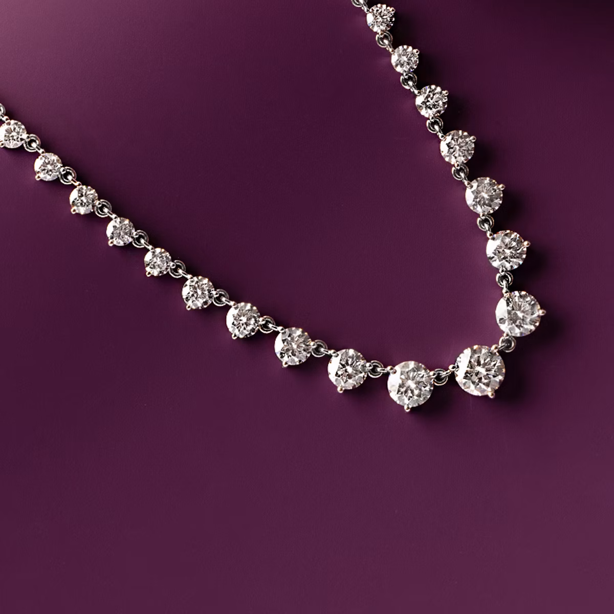 Infinity Linked Tennis Necklace | Round Brilliant | 14k | Yellow Gold | caratWeight: 13.0ct | chainLength: 16-18