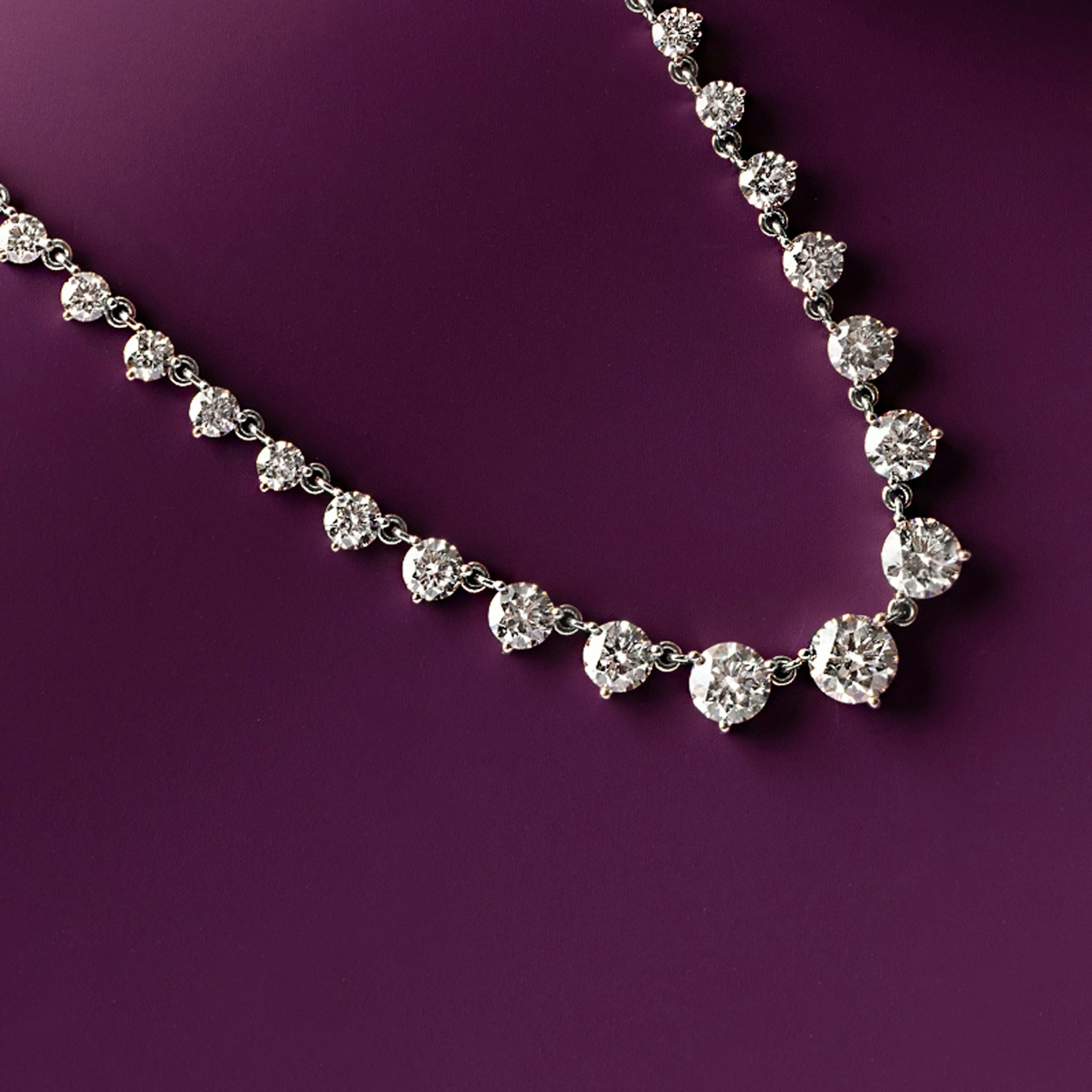 Infinity Linked Tennis Necklace | Round Brilliant | 14k | White Gold | caratWeight: 13.0ct | chainLength: 16-18