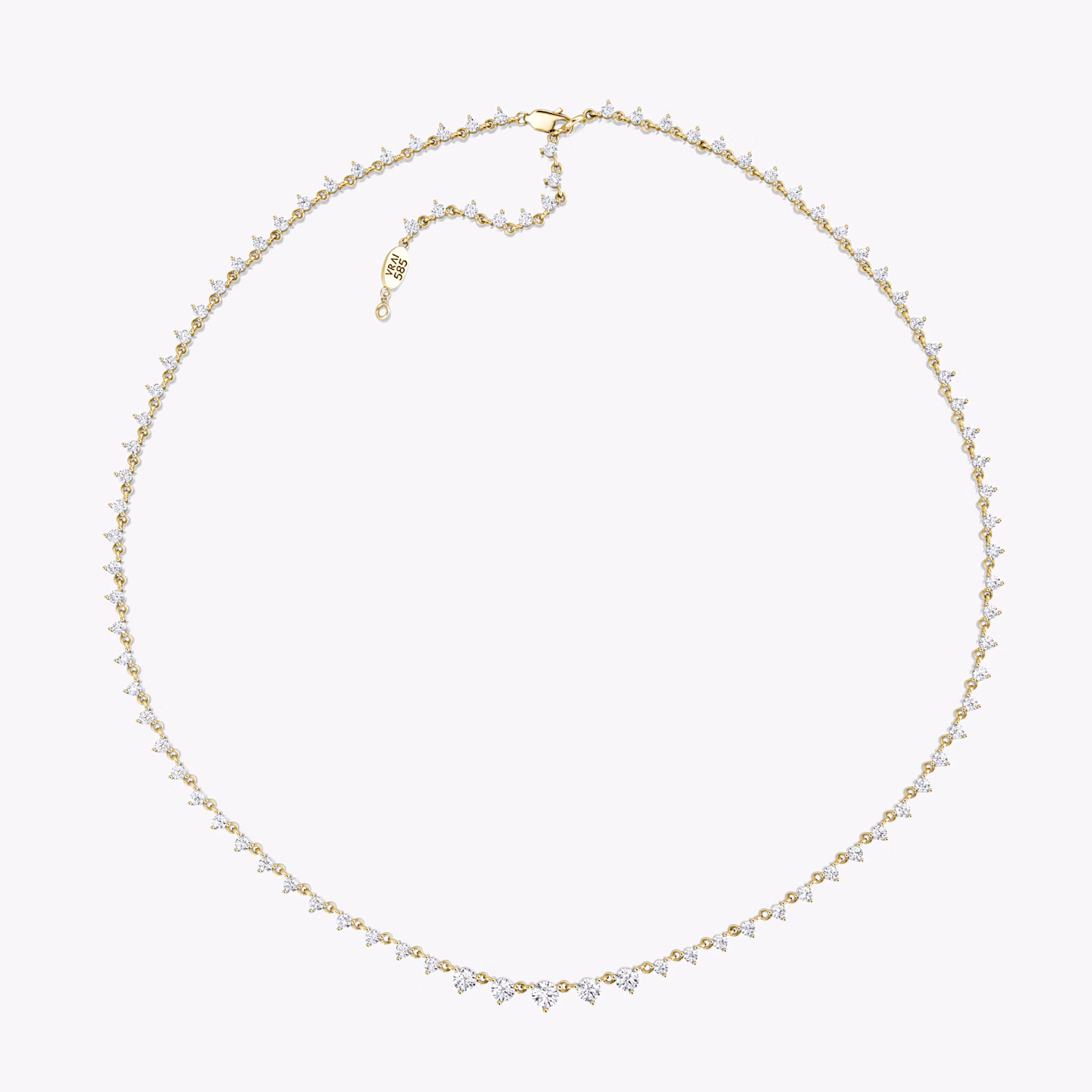 Infinity Linked Tennis Necklace | Round Brilliant | 14k | Yellow Gold | caratWeight: 4.25ct | chainLength: 16-18