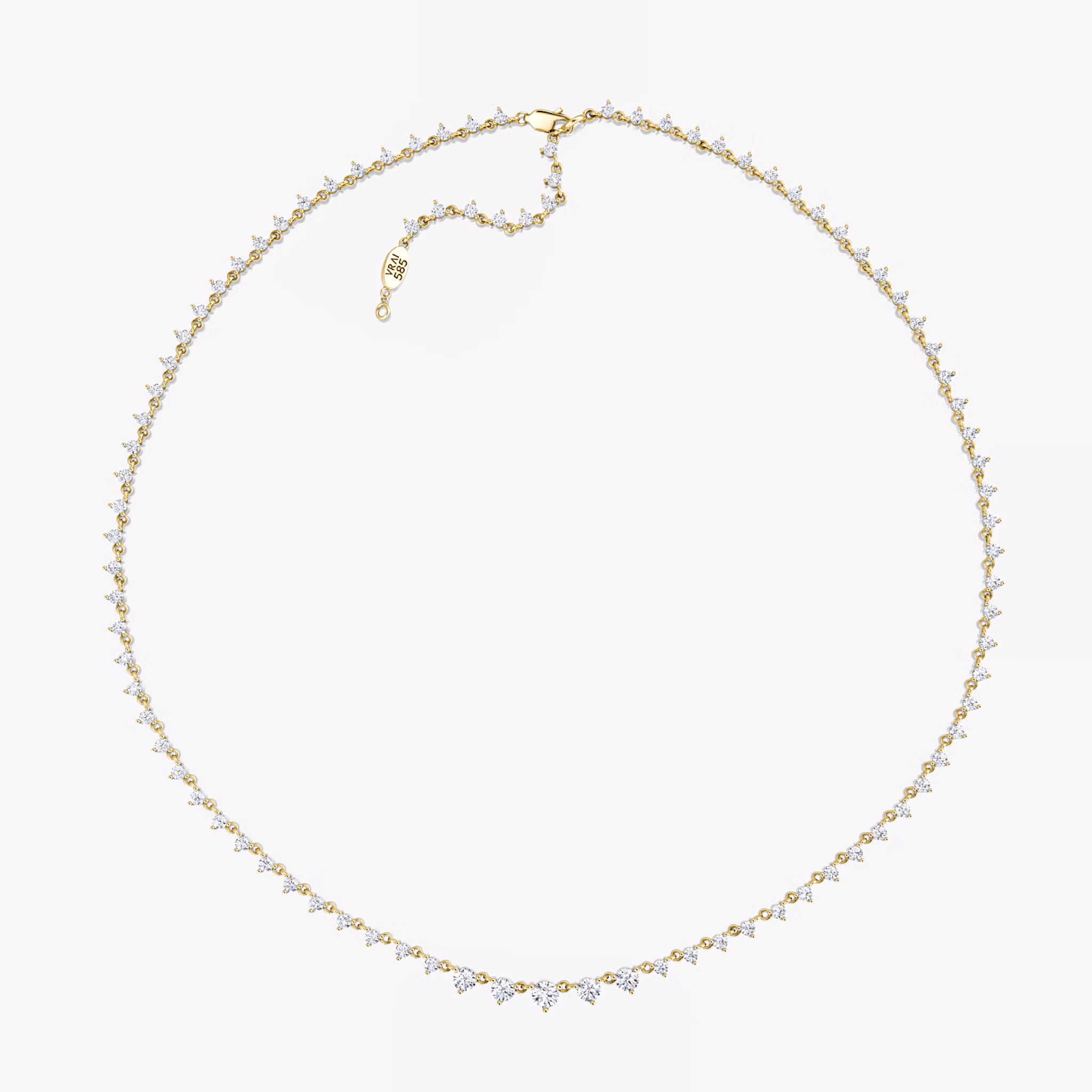 Infinity Linked Tennis Necklace Round Brilliant | Yellow Gold