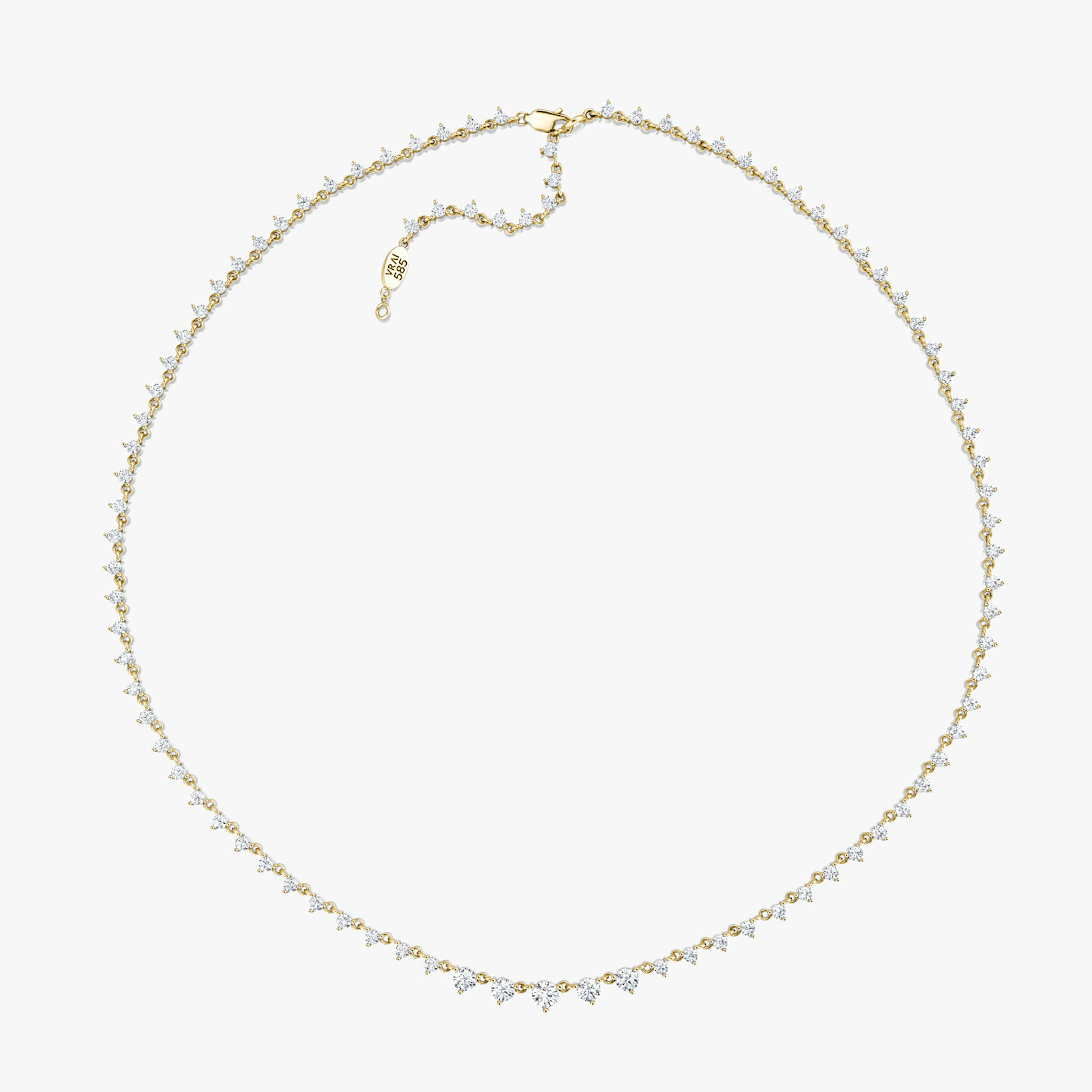 Infinity Linked Tennis Necklace | Round Brilliant | 14k | Yellow Gold | caratWeight: 4.25ct | chainLength: 16-18