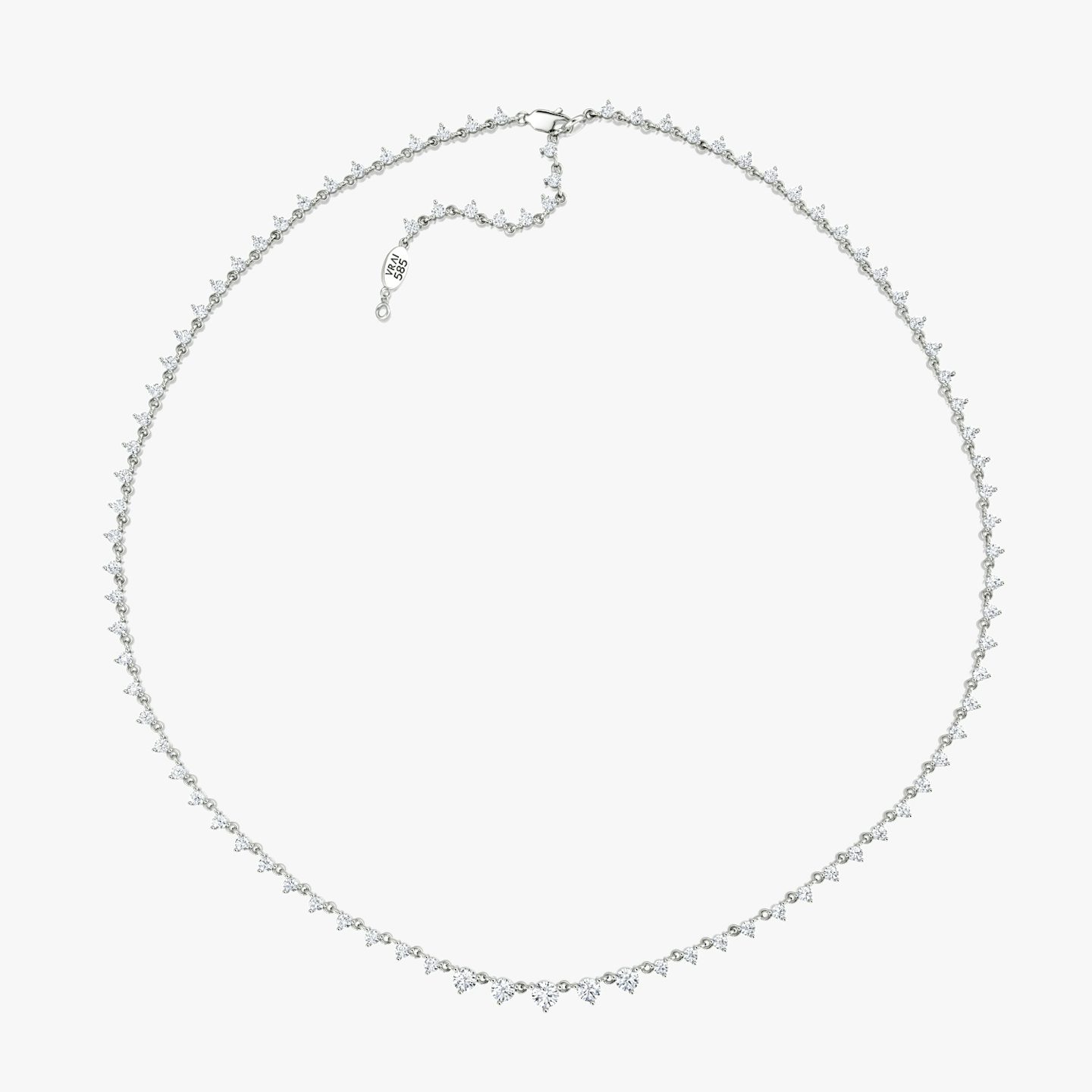 undefined | Round Brilliant | 14k | White Gold | caratWeight: 4.25ct | chainLength: 16-18