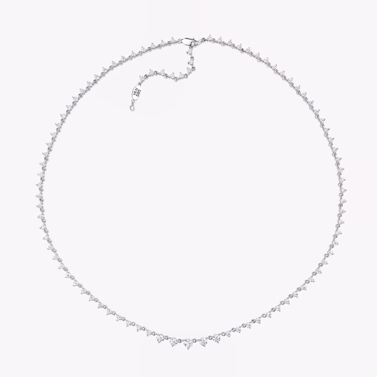 Collar Infinity Linked Tenis Brillante | White Gold