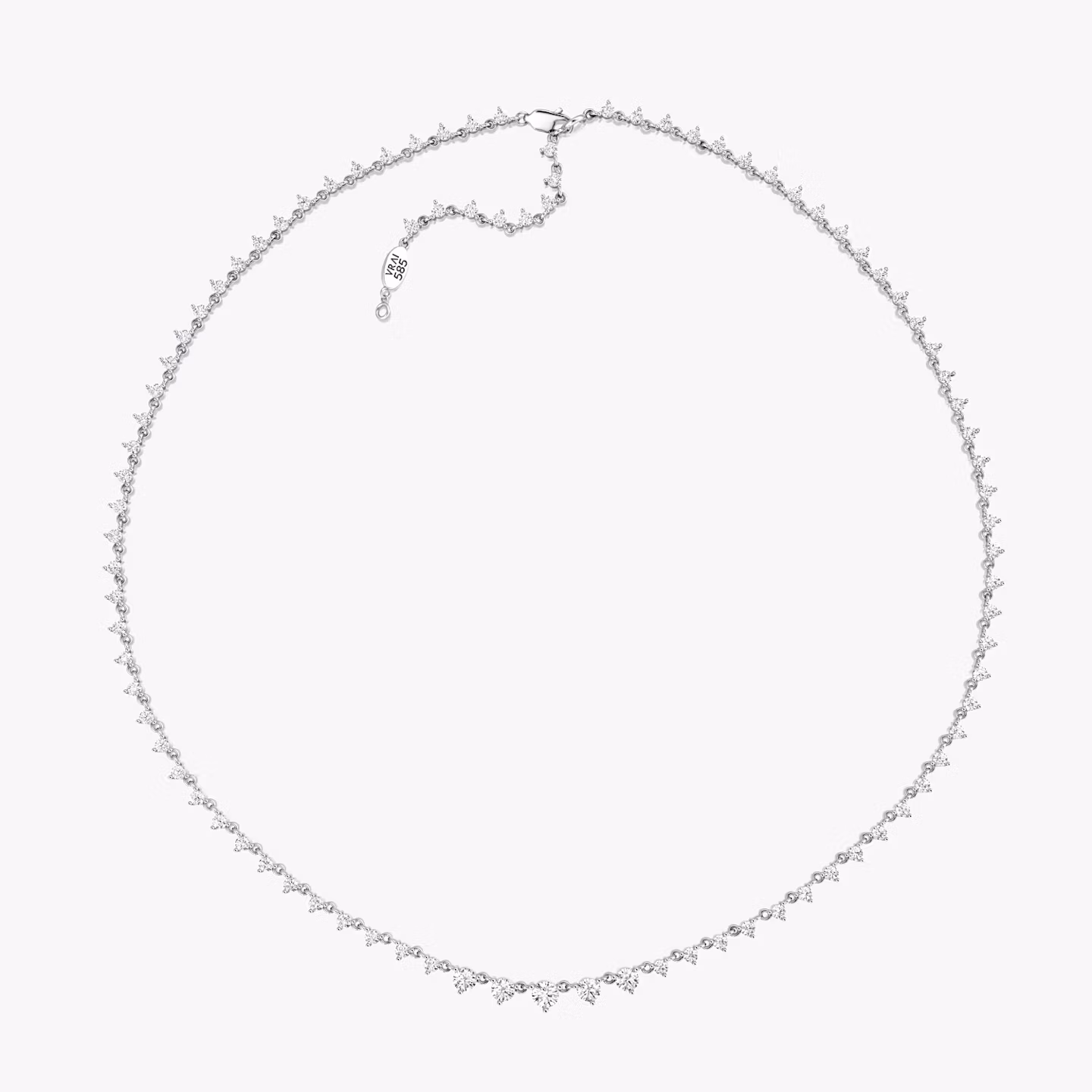Infinity Linked Tennis Necklace | Round Brilliant | 14k | White Gold | caratWeight: 4.25ct | chainLength: 16-18