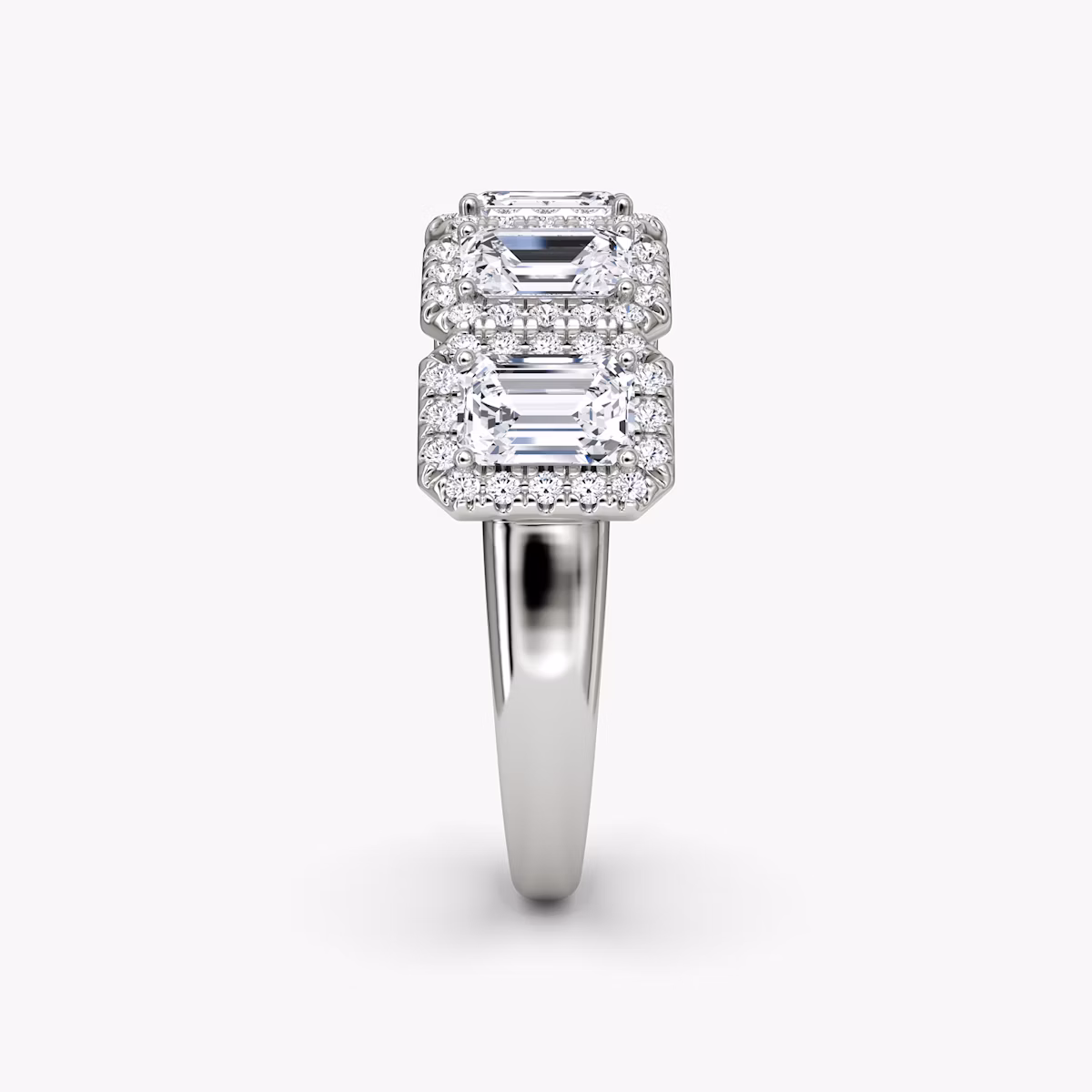 The Five Stone Halo Band | Emerald | Platinum