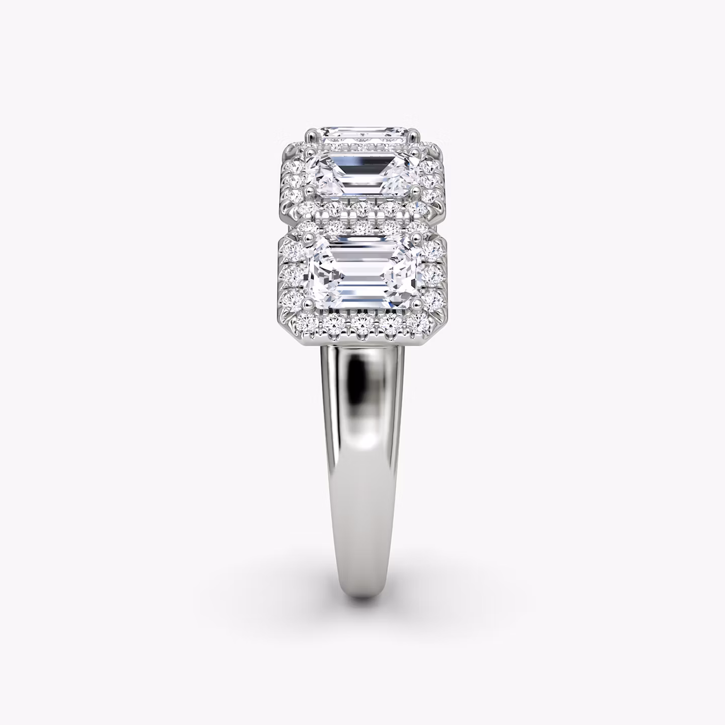 The Five Stone Halo Band | Emerald | Platinum