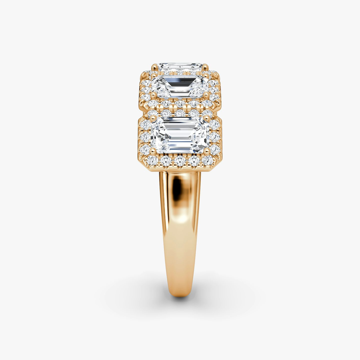The Five Stone Halo Band | Emerald | 14k | Rose Gold