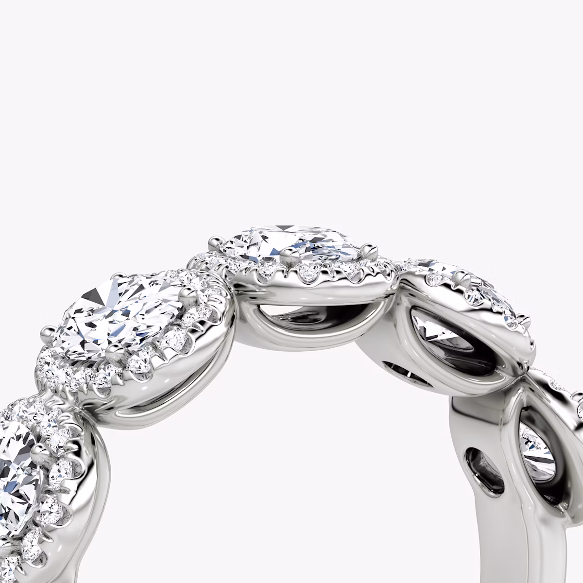 The Five Stone Halo Band | Oval | Platinum