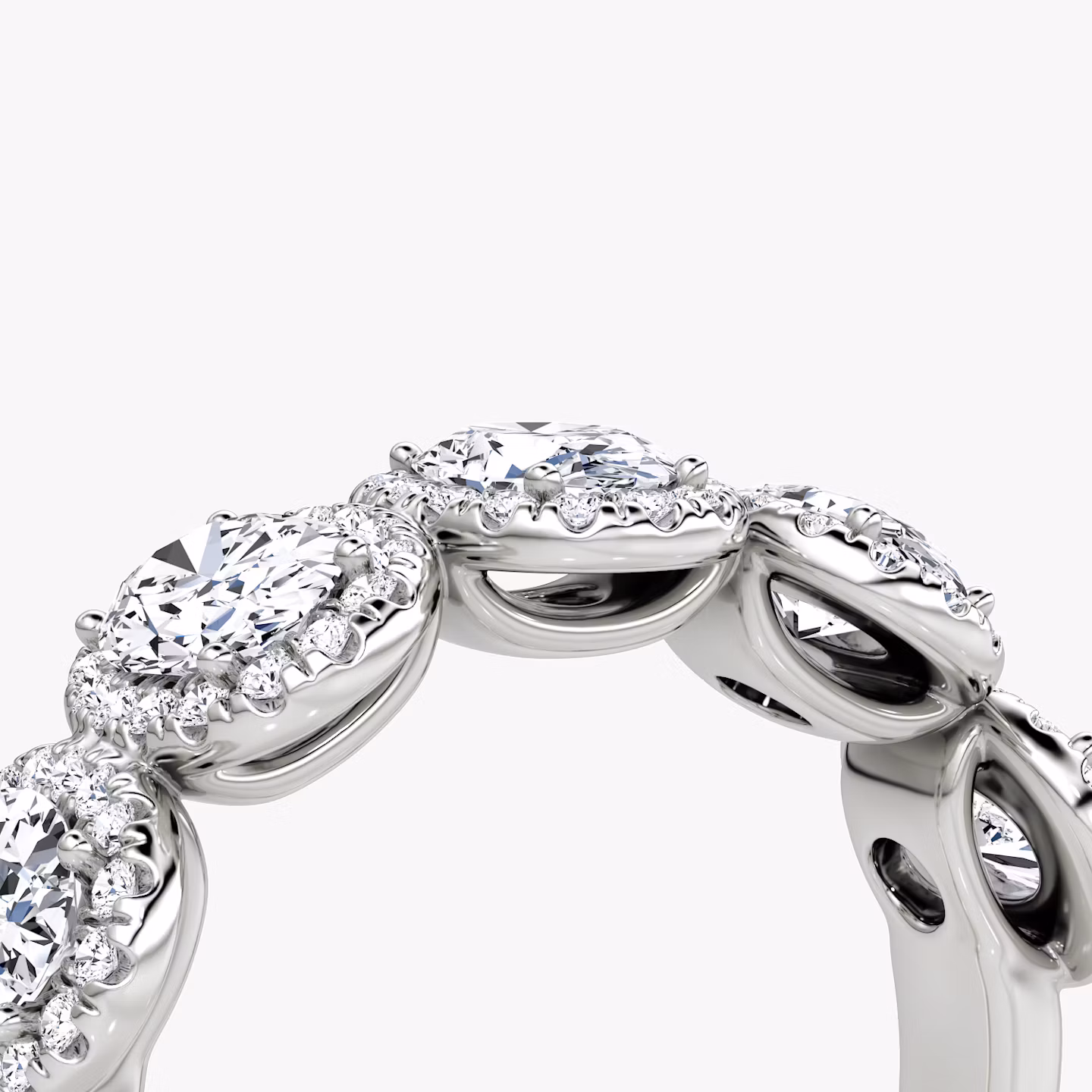 The Five Stone Halo Band | Oval | Platinum