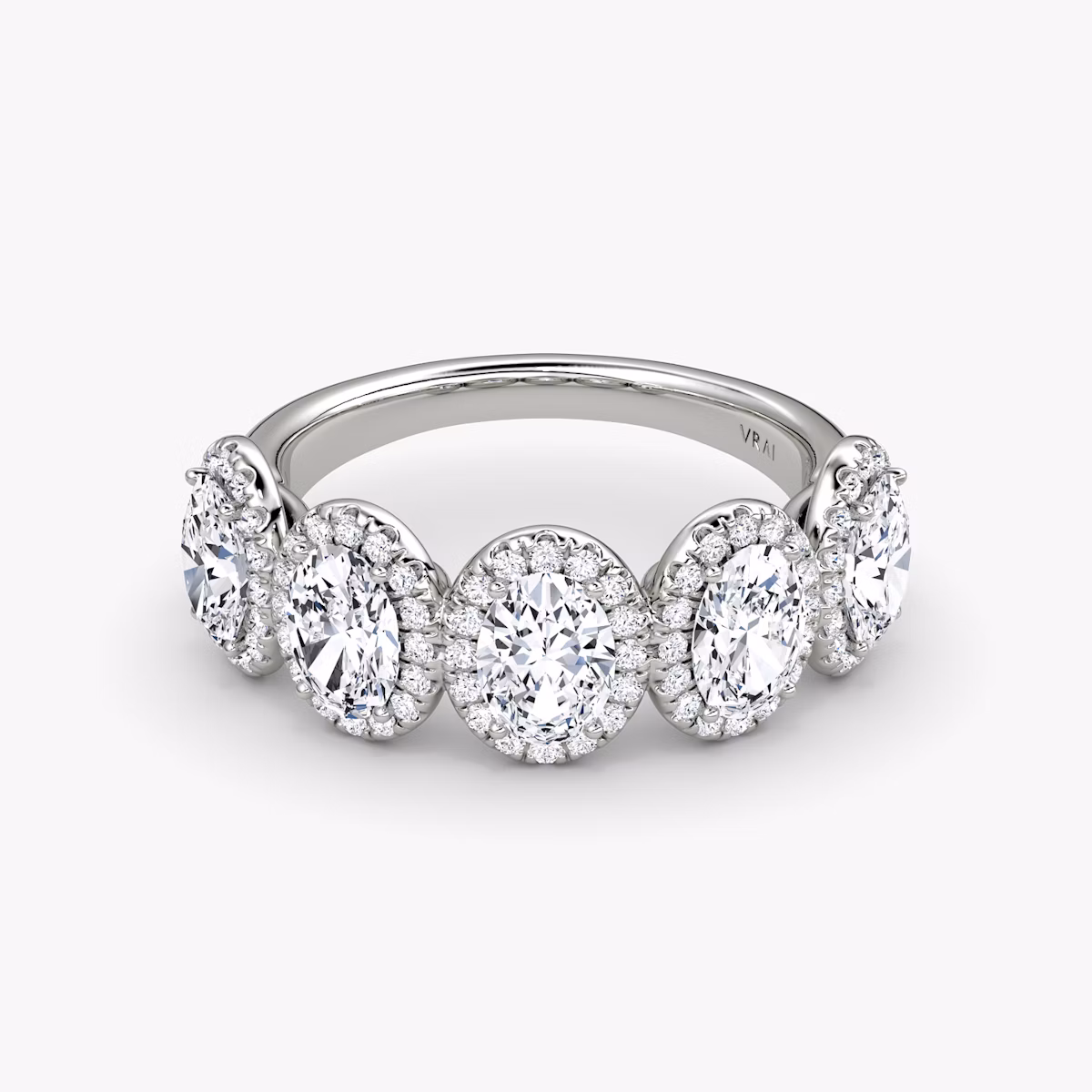 The Five Stone Halo Band | Oval | Platinum