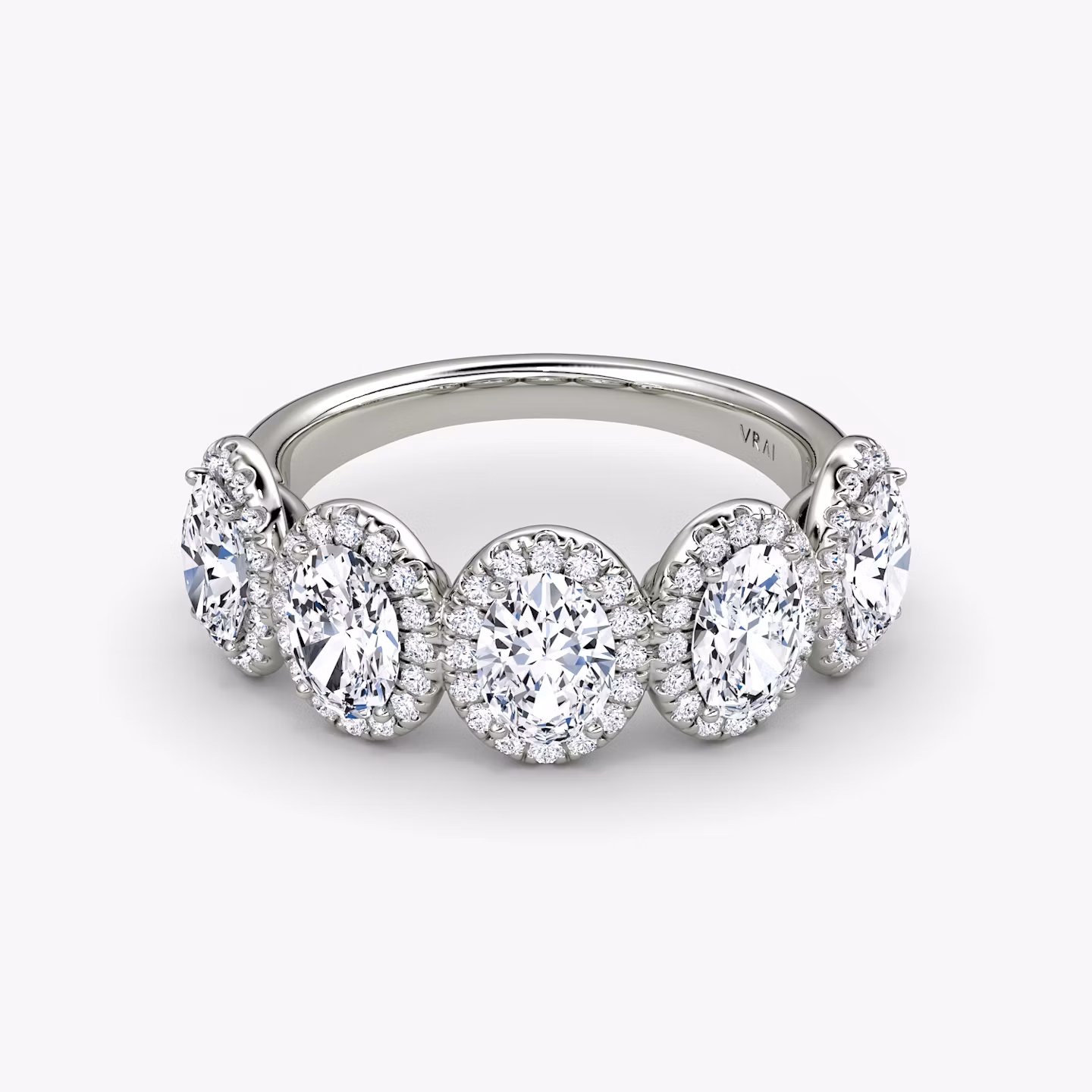 The Five Stone Halo Band Oval | Platinum