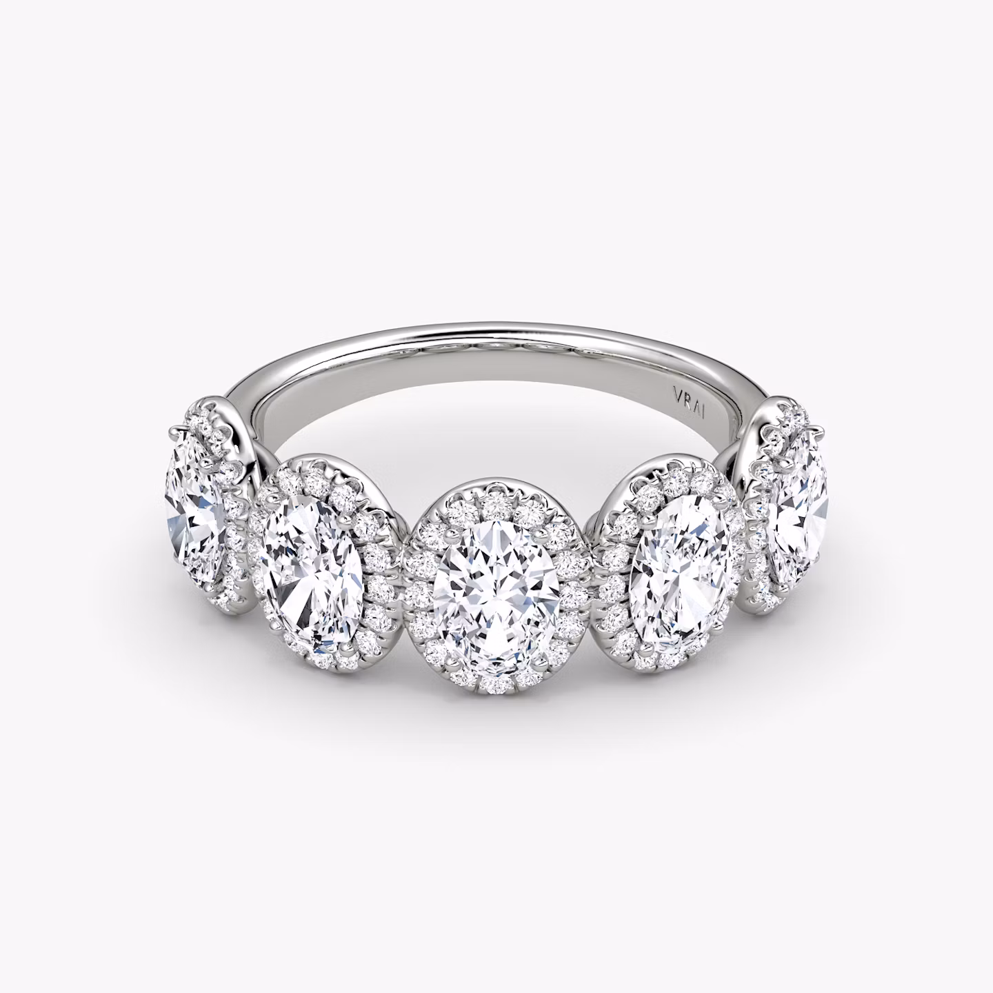 The Five Stone Halo Band | Oval | Platinum