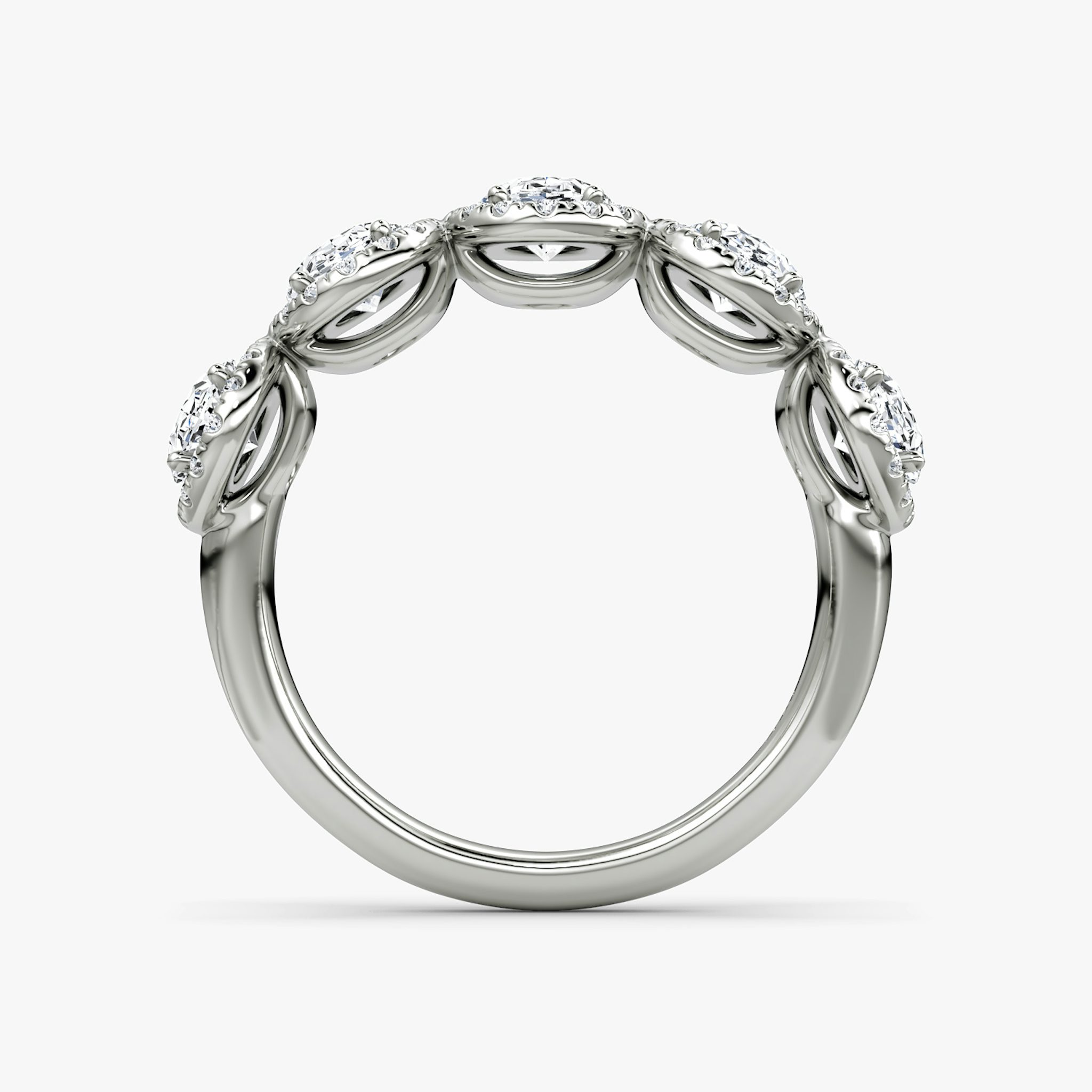 The Five Stone Halo Band | Oval | 18k | White Gold