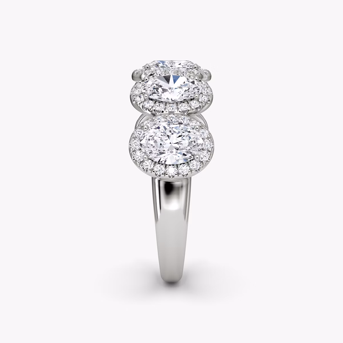 The Five Stone Halo Band | Oval | Platinum
