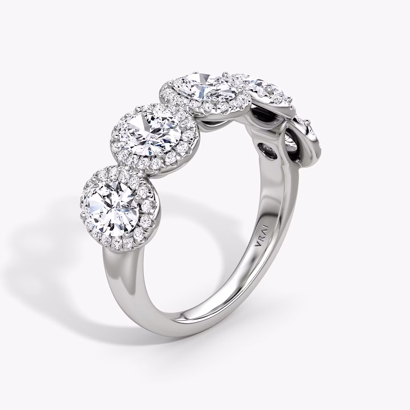 The Five Stone Halo Band | Oval | Platinum