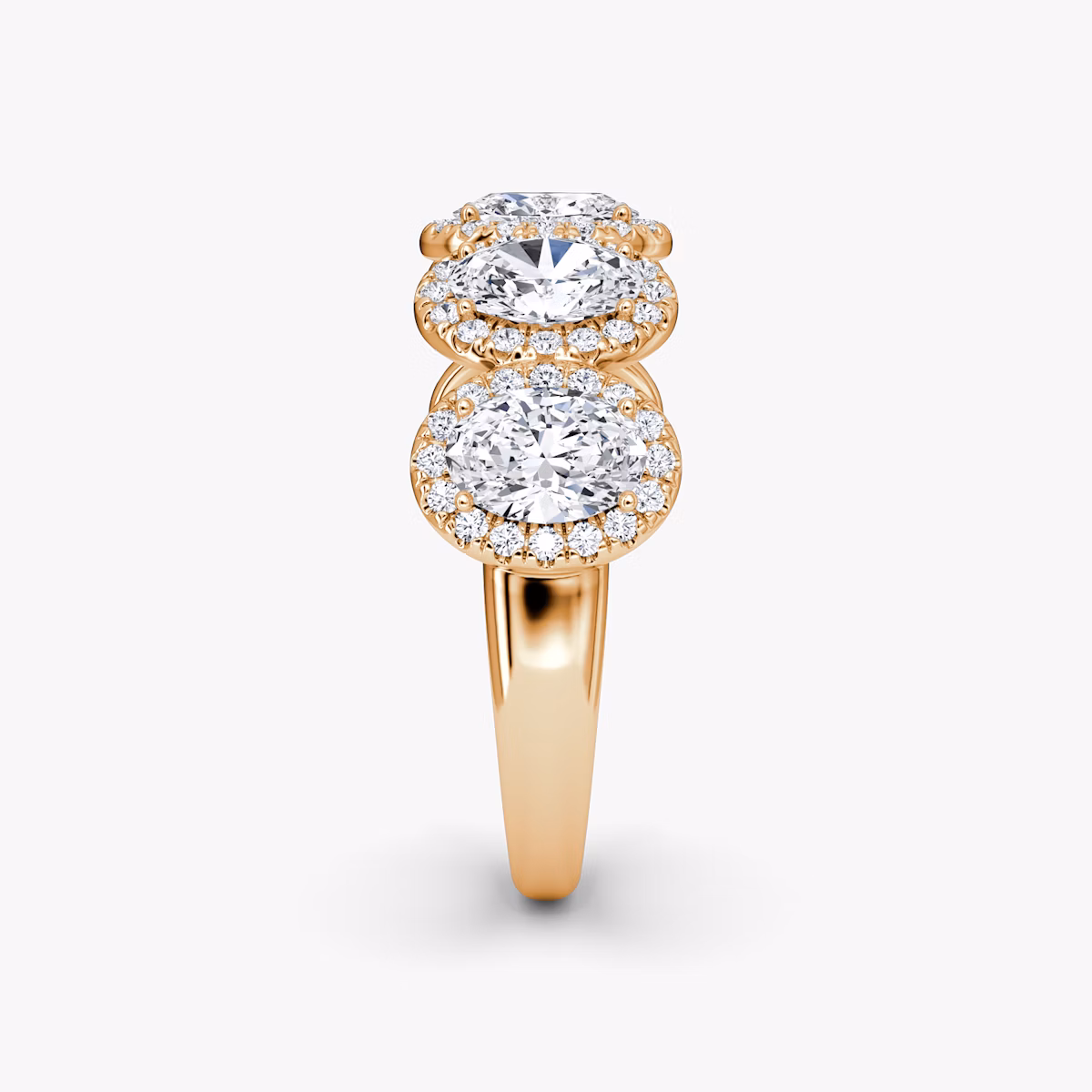 The Five Stone Halo Band | Oval | 14k | Rose Gold
