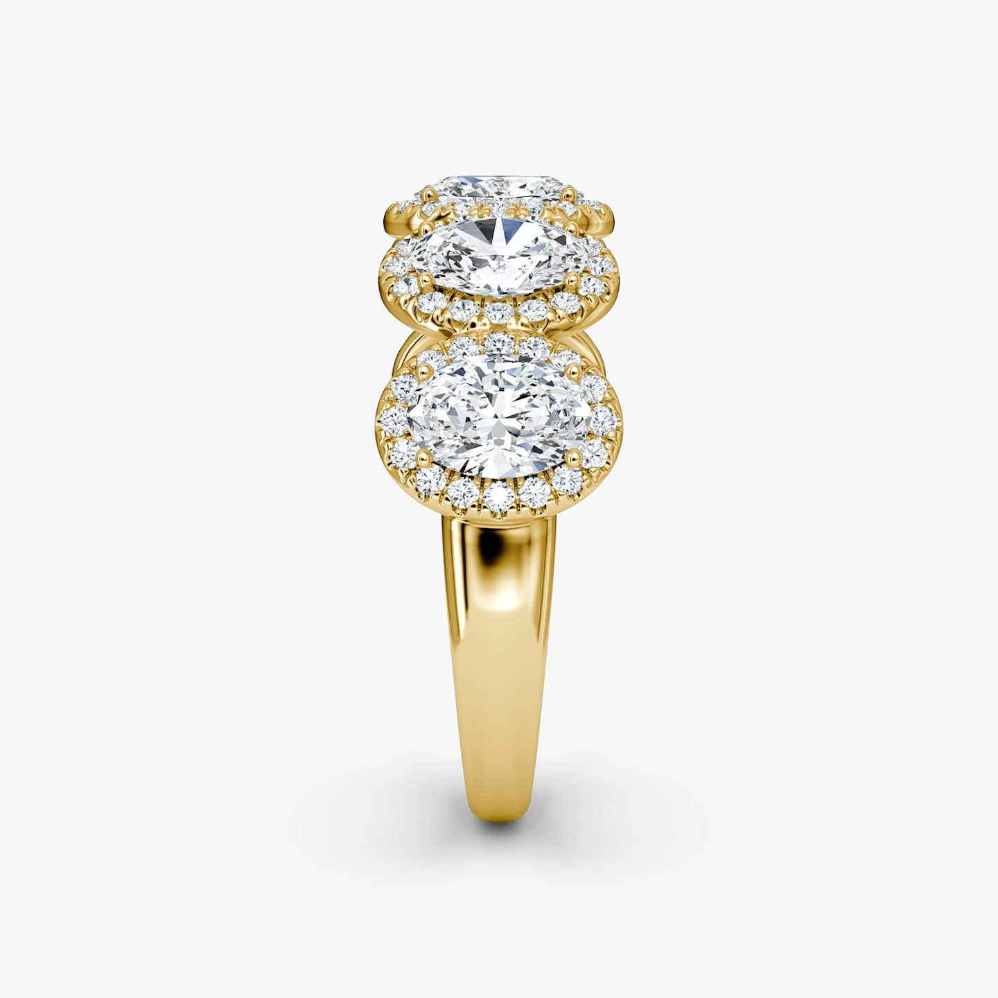 The Five Stone Halo Band | Oval | 18k | Yellow Gold