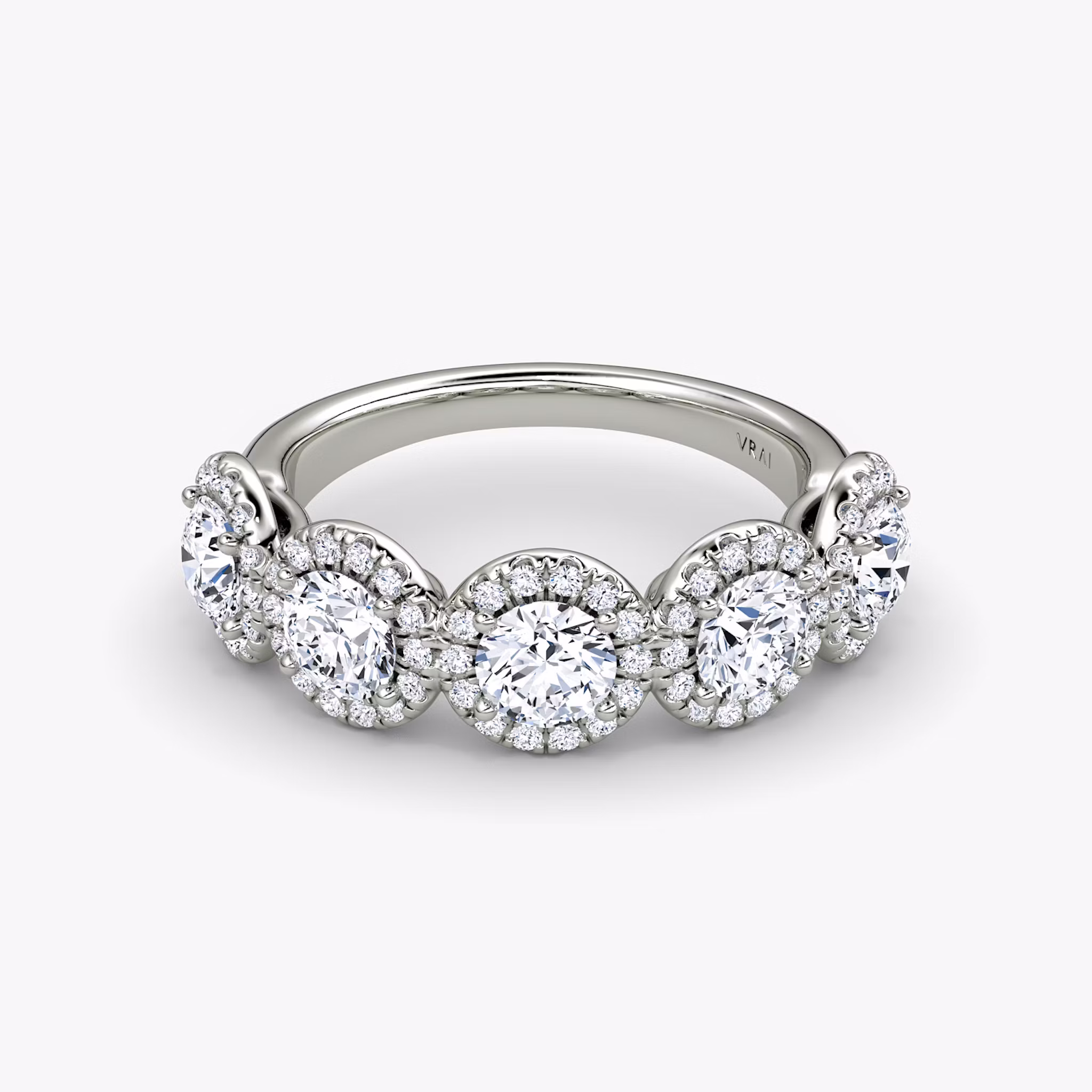 The Five Stone Halo Band Round Brilliant | Platinum