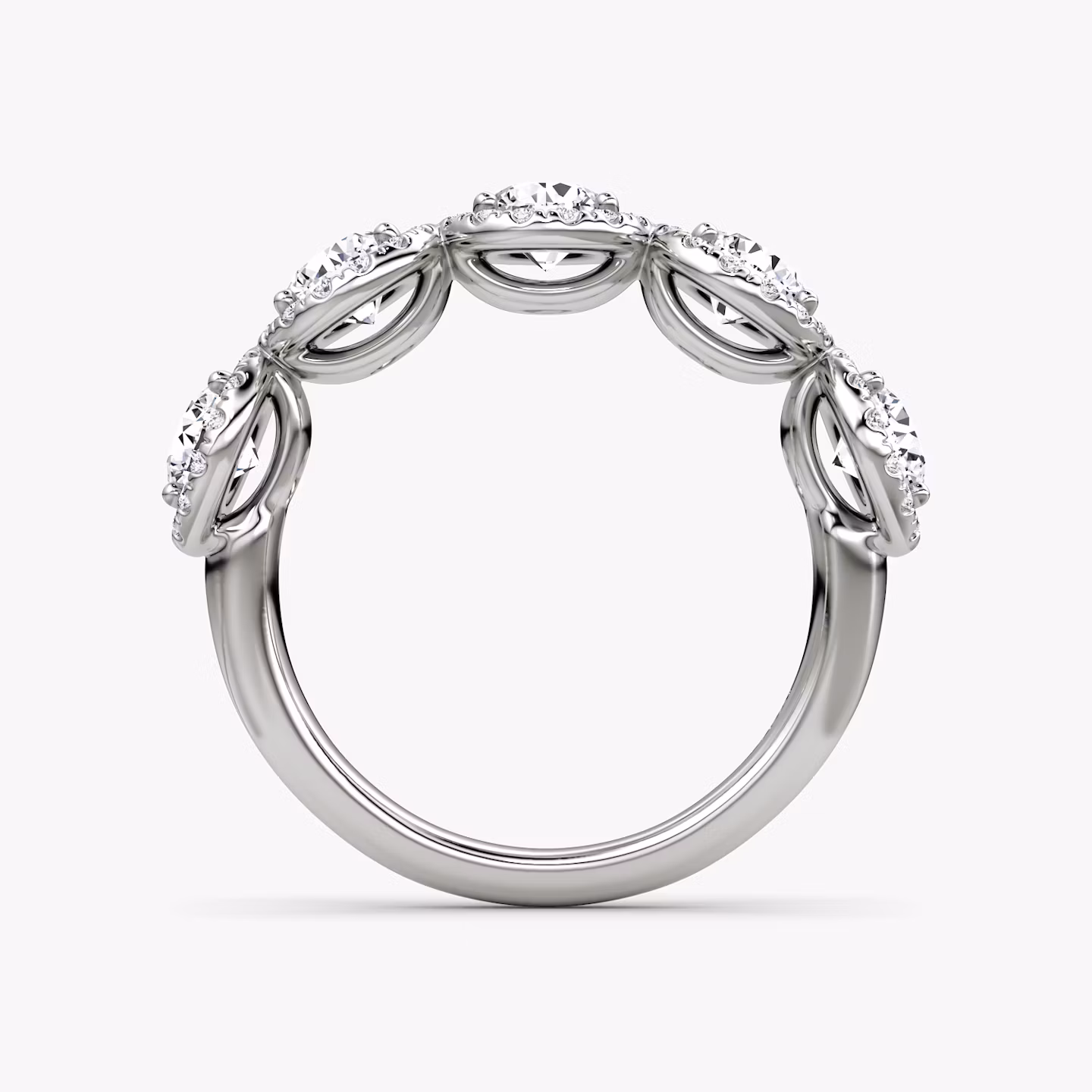 The Five Stone Halo Band | Round Brilliant | Platinum