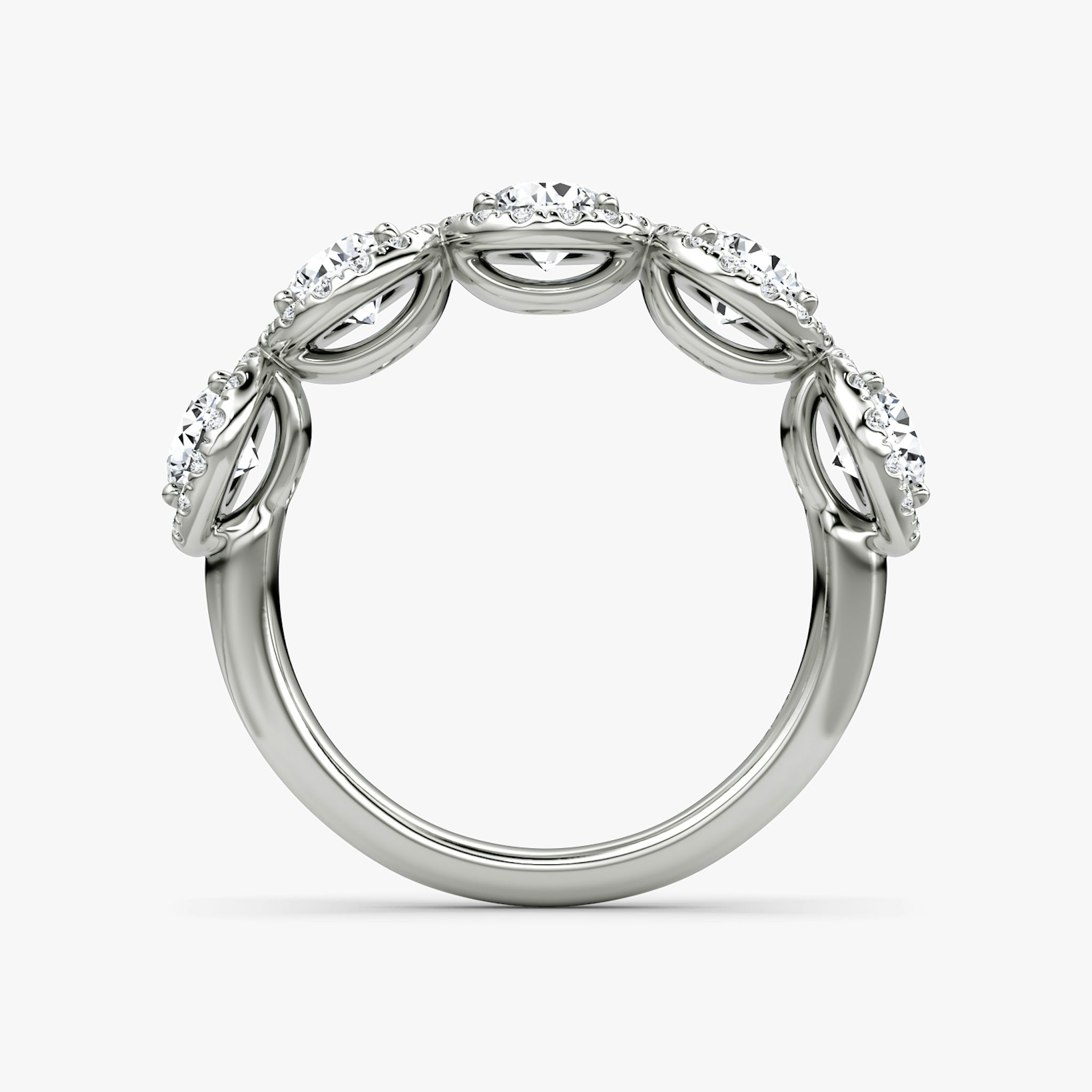 The Five Stone Halo Band | Round Brilliant | 18k | White Gold