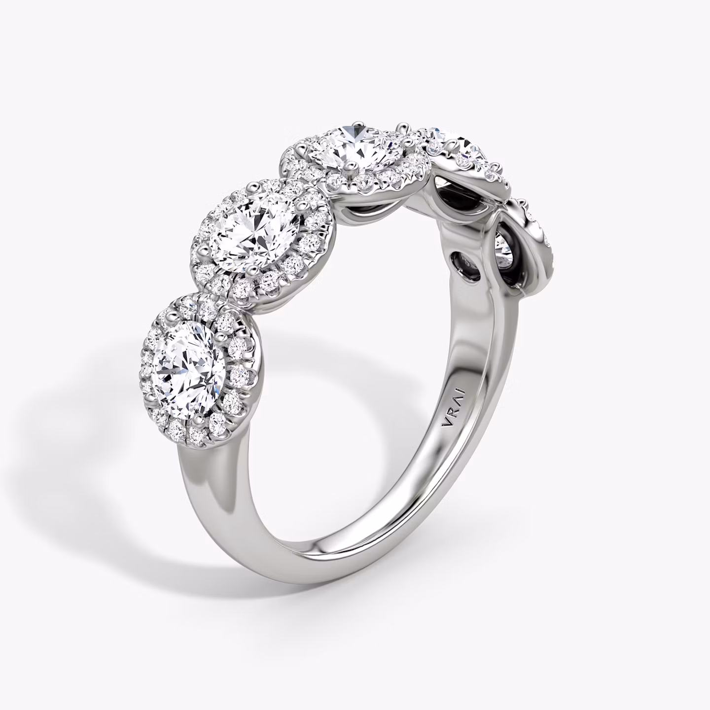 The Five Stone Halo Band | Round Brilliant | Platinum