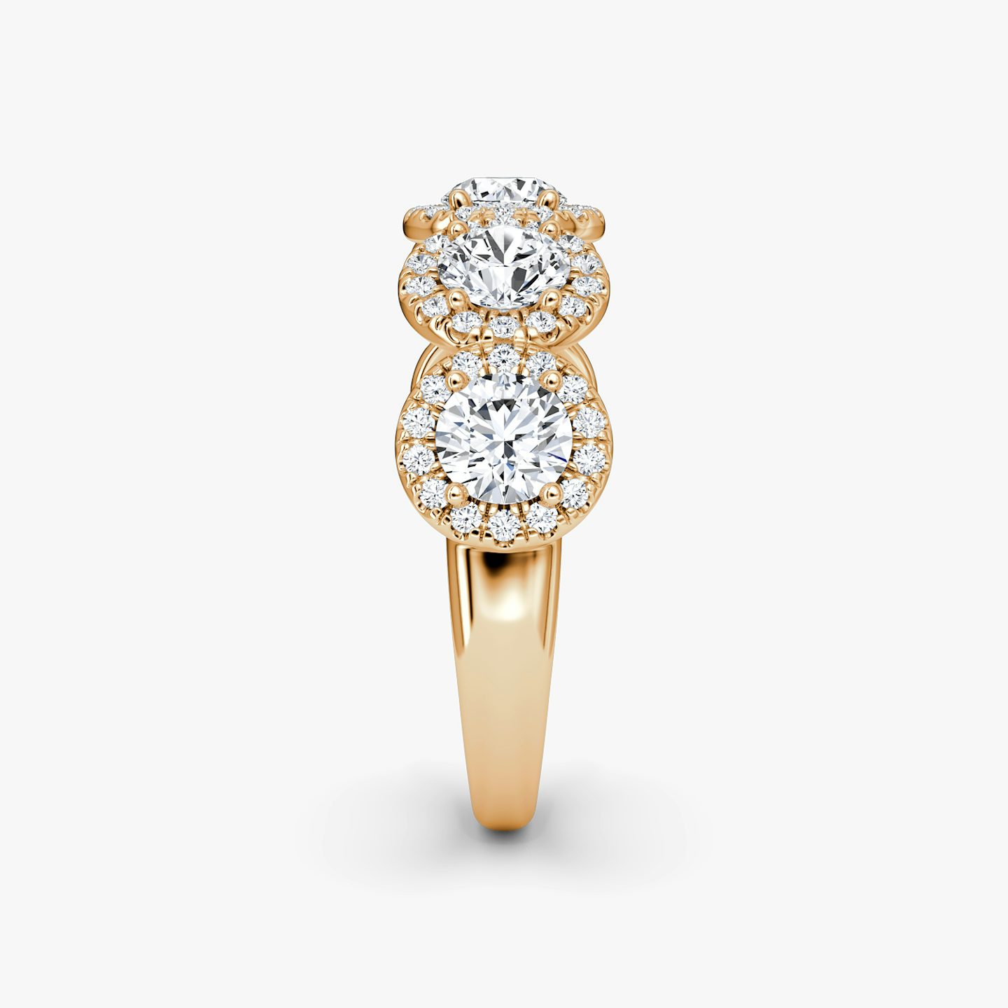 The Five Stone Halo Band | Round Brilliant | 14k | Rose Gold