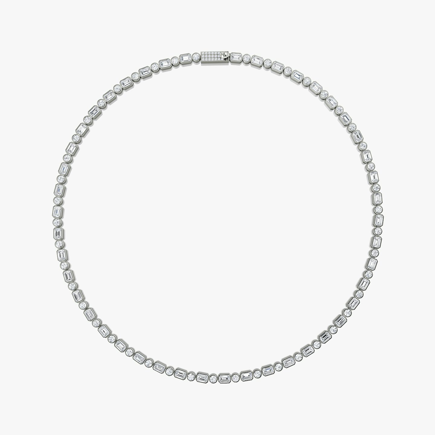 undefined | Round Brilliant and Emerald | 14k | White Gold | chainLength: 18