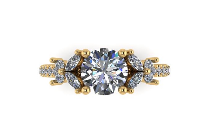 Der Floral Three Stone