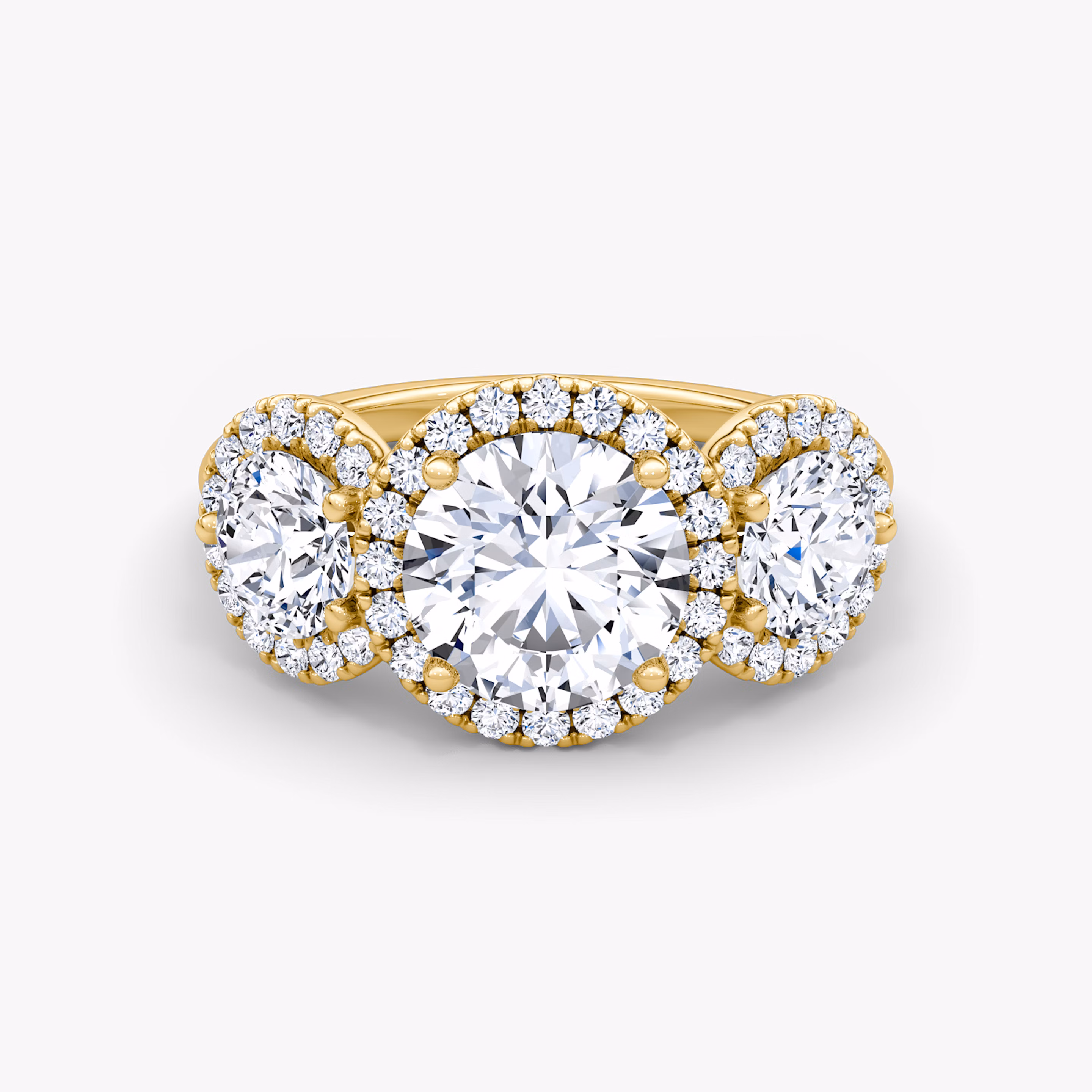 The Three Stone Halo Round Brilliant