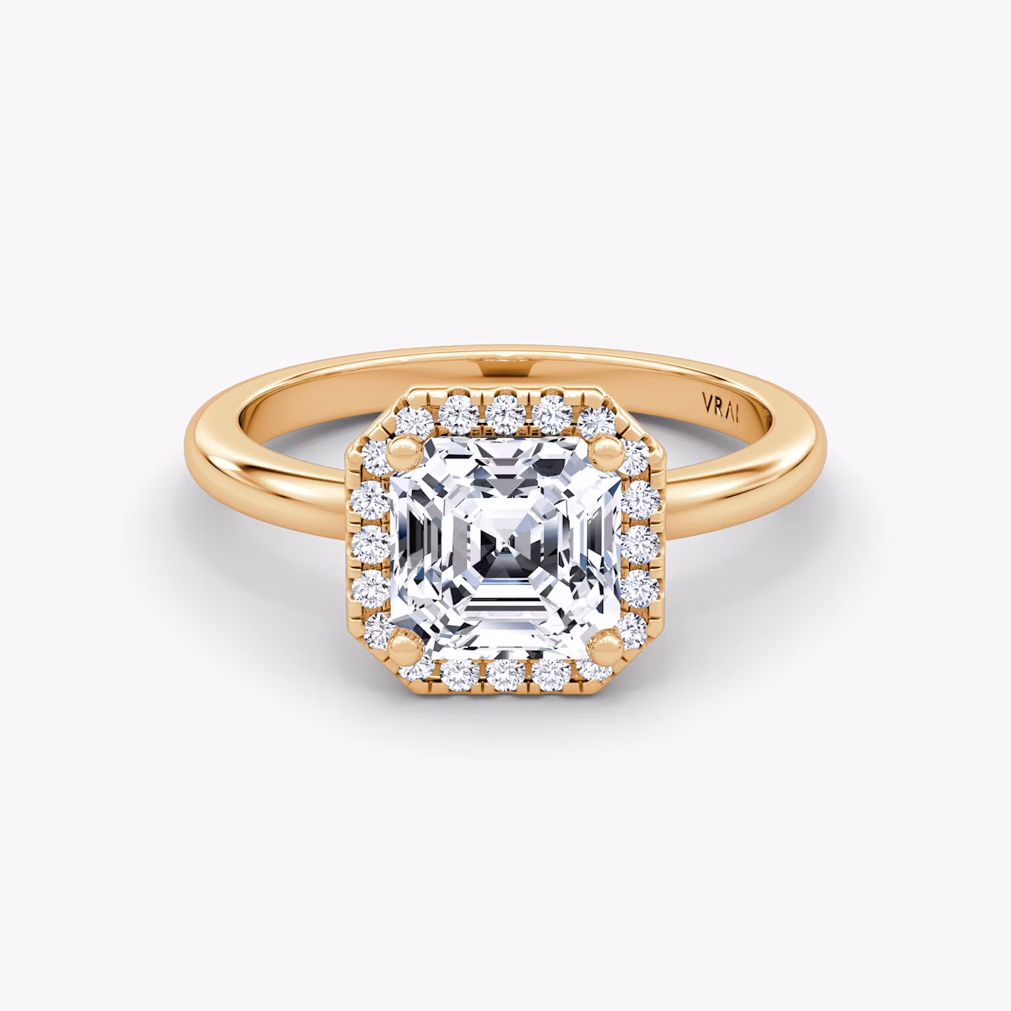 The Halo Asscher | Rose Gold