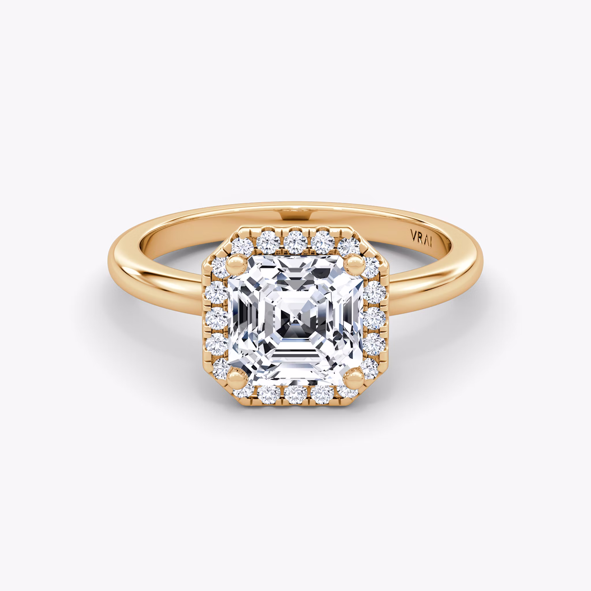 The Halo Asscher | Rose Gold
