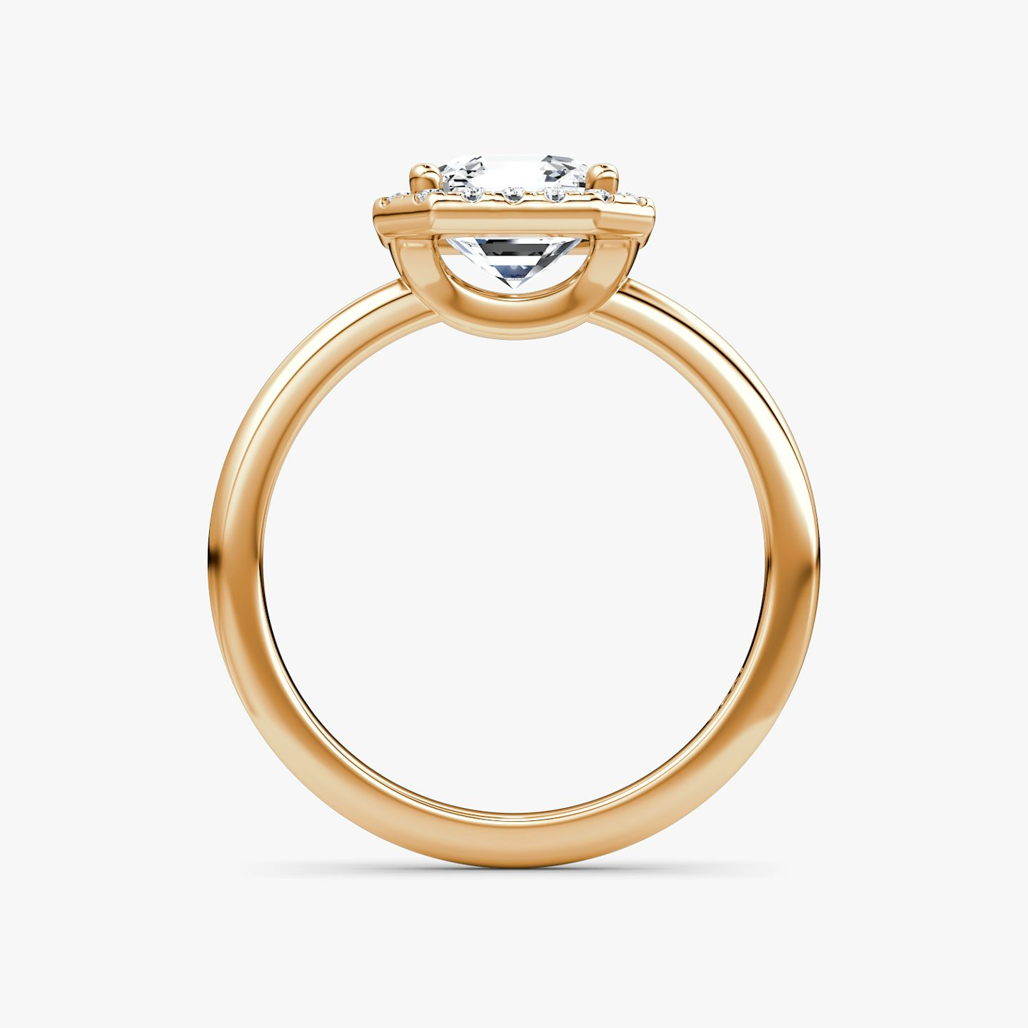Halo | Asscher | 14k | Roségold | bandAccent: Ohne Pavé-Besatz | haloSize: original | diamondOrientation: vertical | caratWeight: other